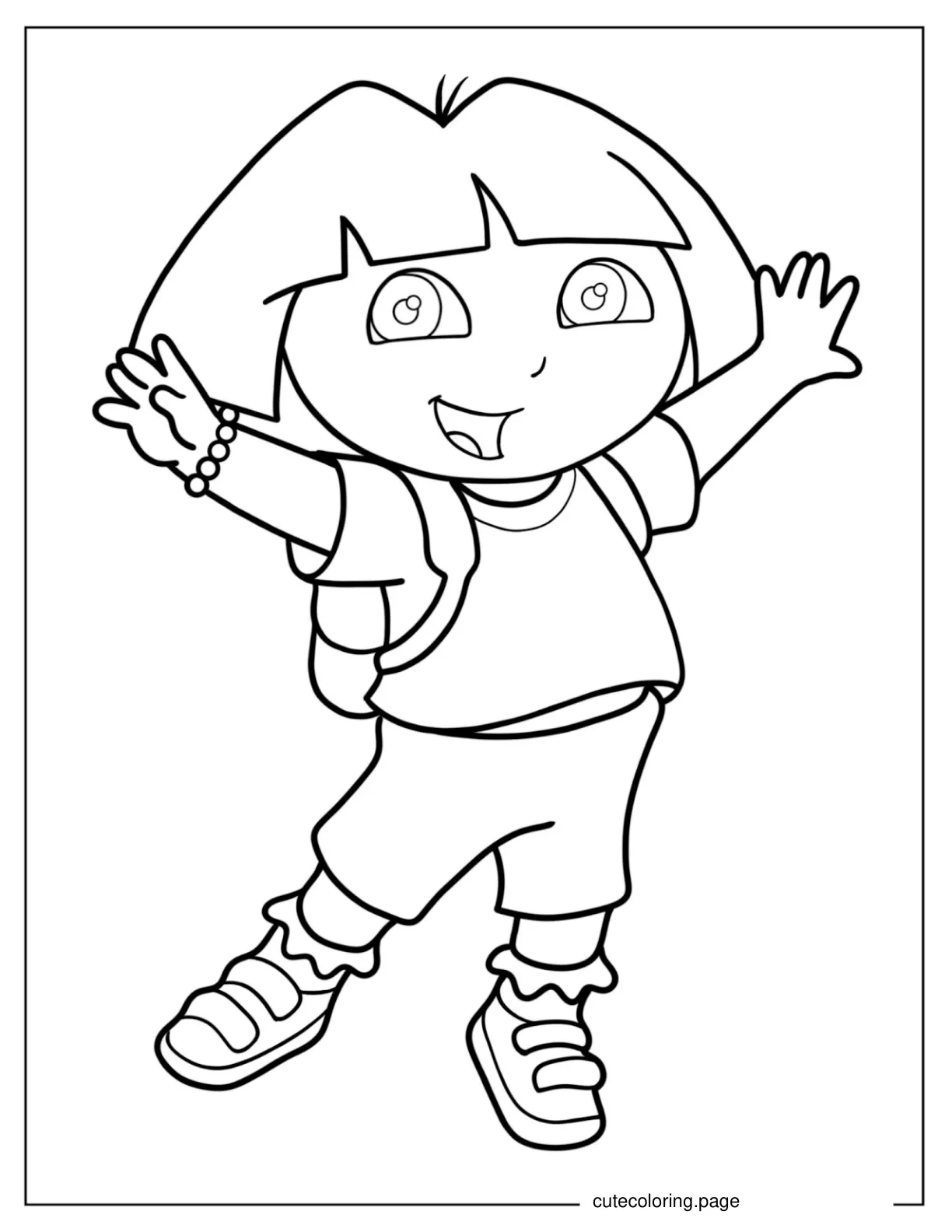 Simple Outline Of Dora For Preschoolers To Color coloring page