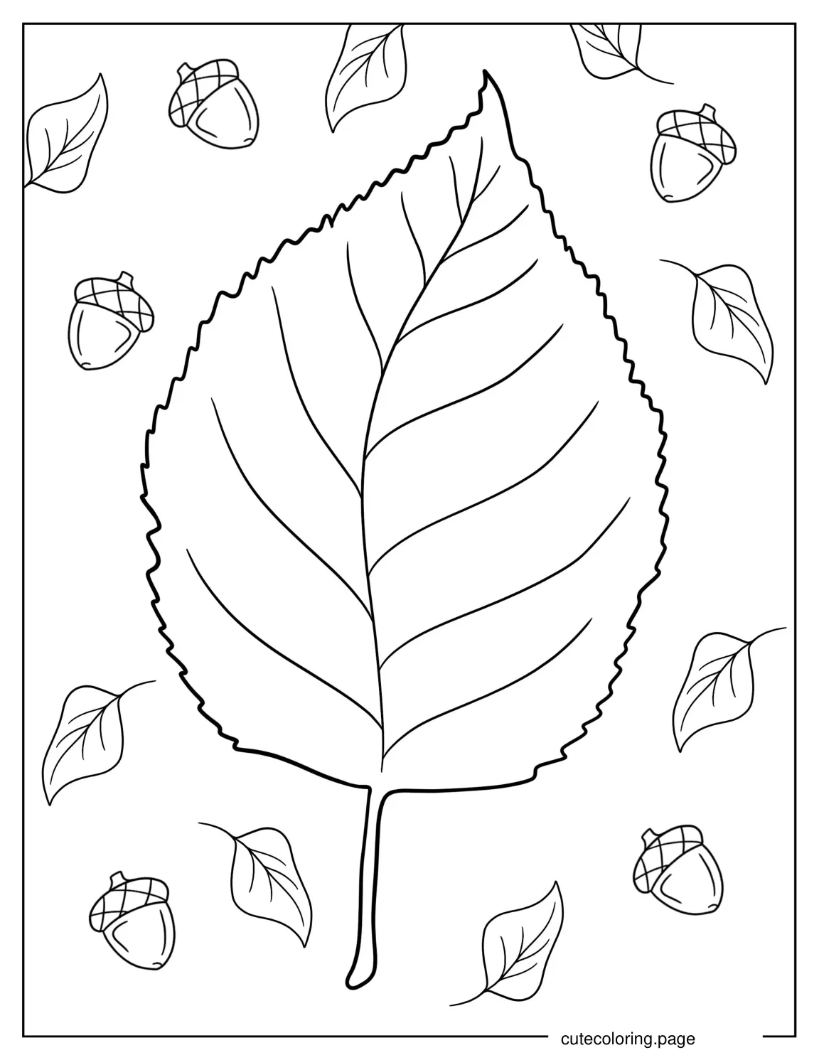 Beech Fall Leaf To Color coloring page