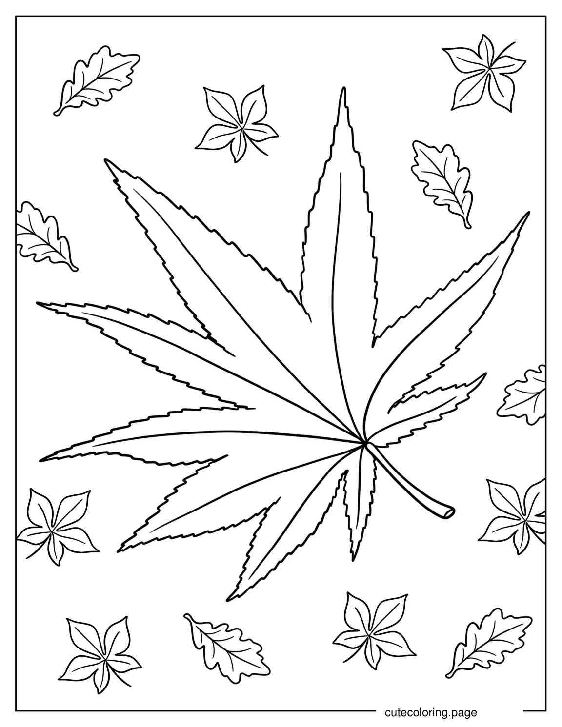 Japanese Maple Fall Leaf coloring page