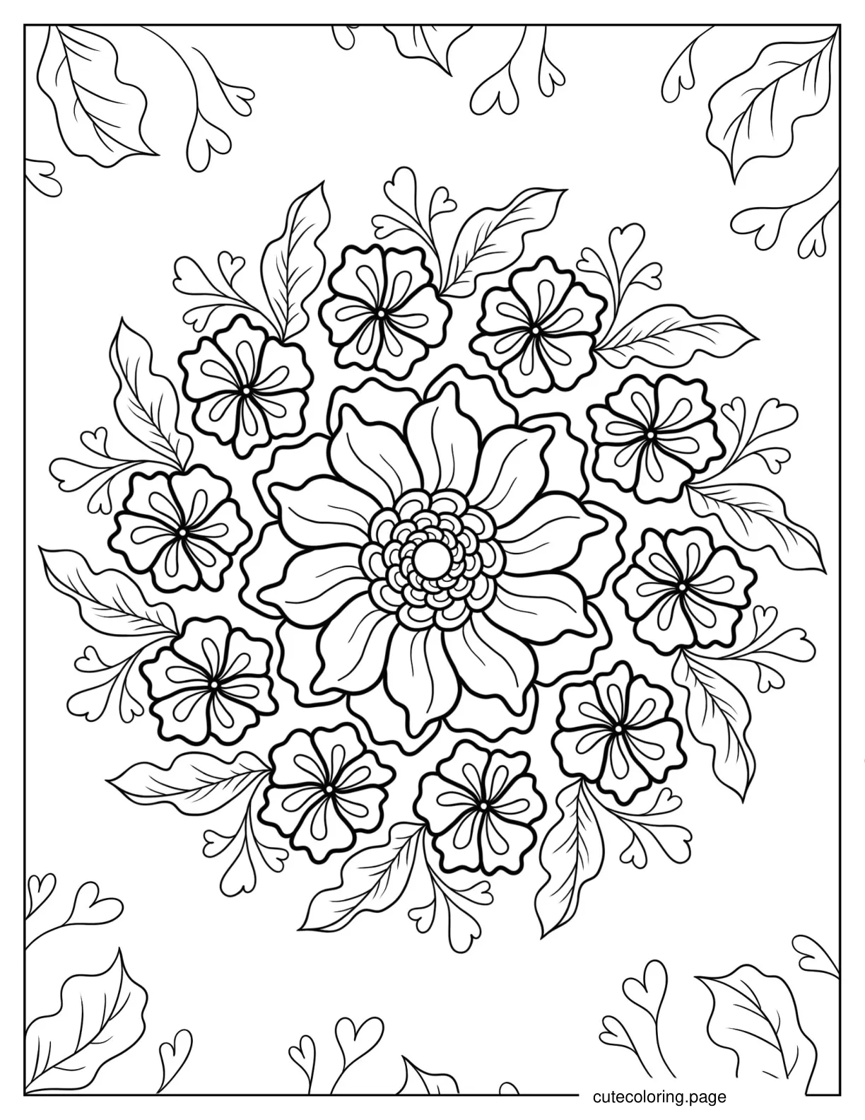 Beautiful Amaryllis Flower Mandala Coloring Page coloring page