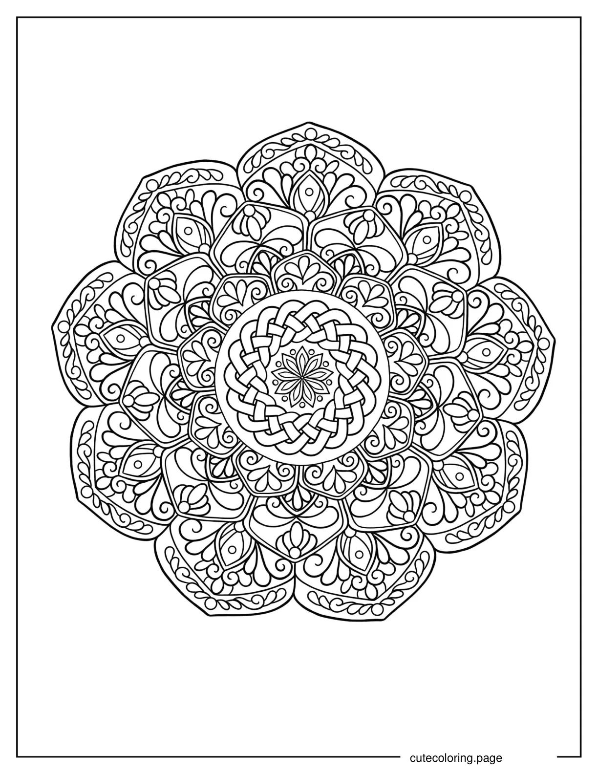 Chrysanthemum Flower Mandala coloring page