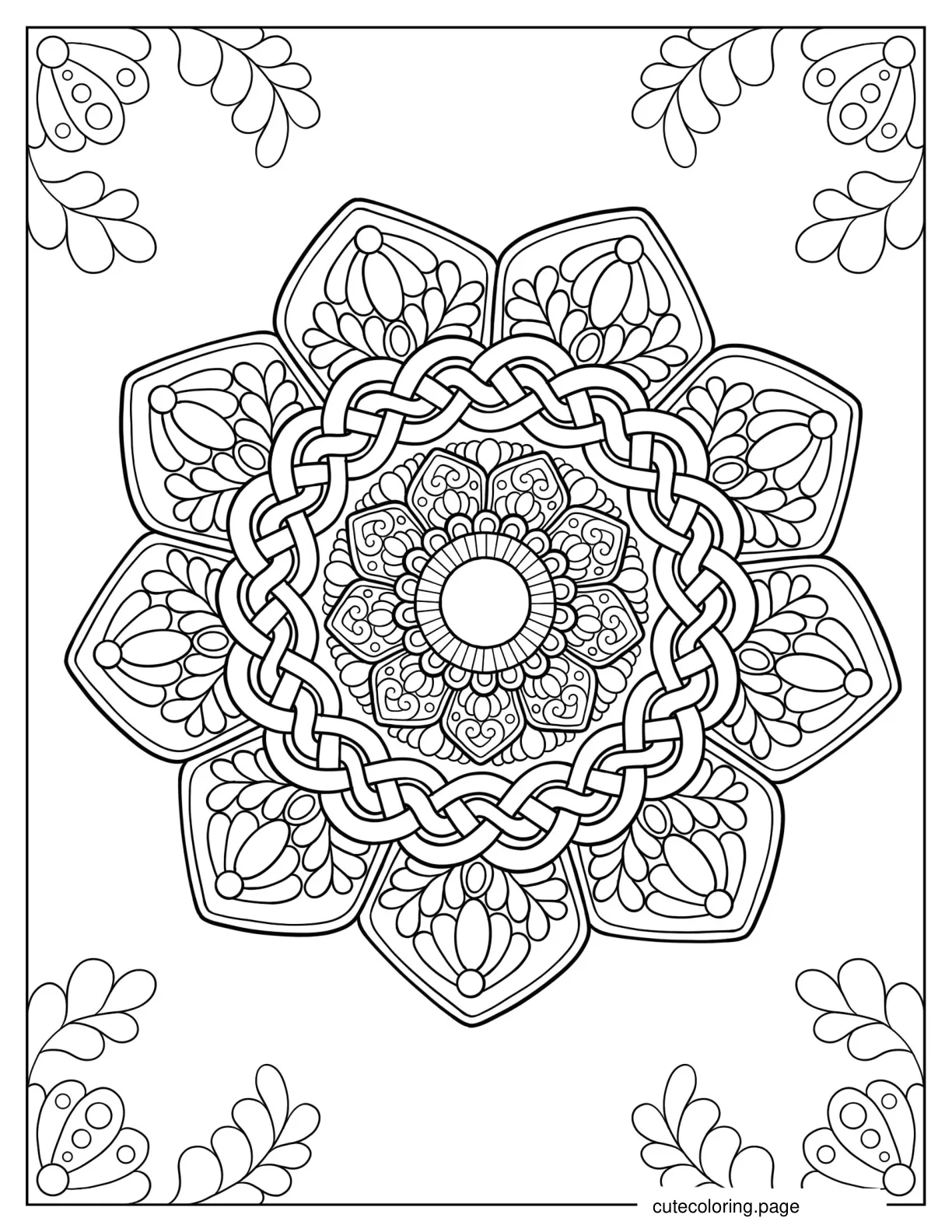 Coloring Page Of Anemone Mandala coloring page