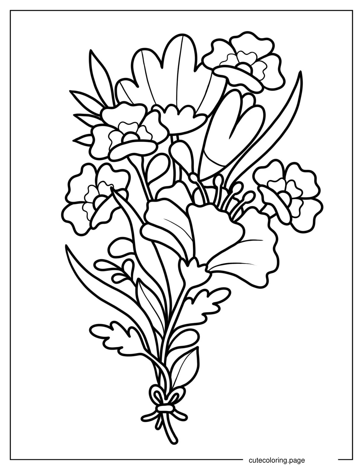 Hibiscus With Anemones Coloring Page coloring page