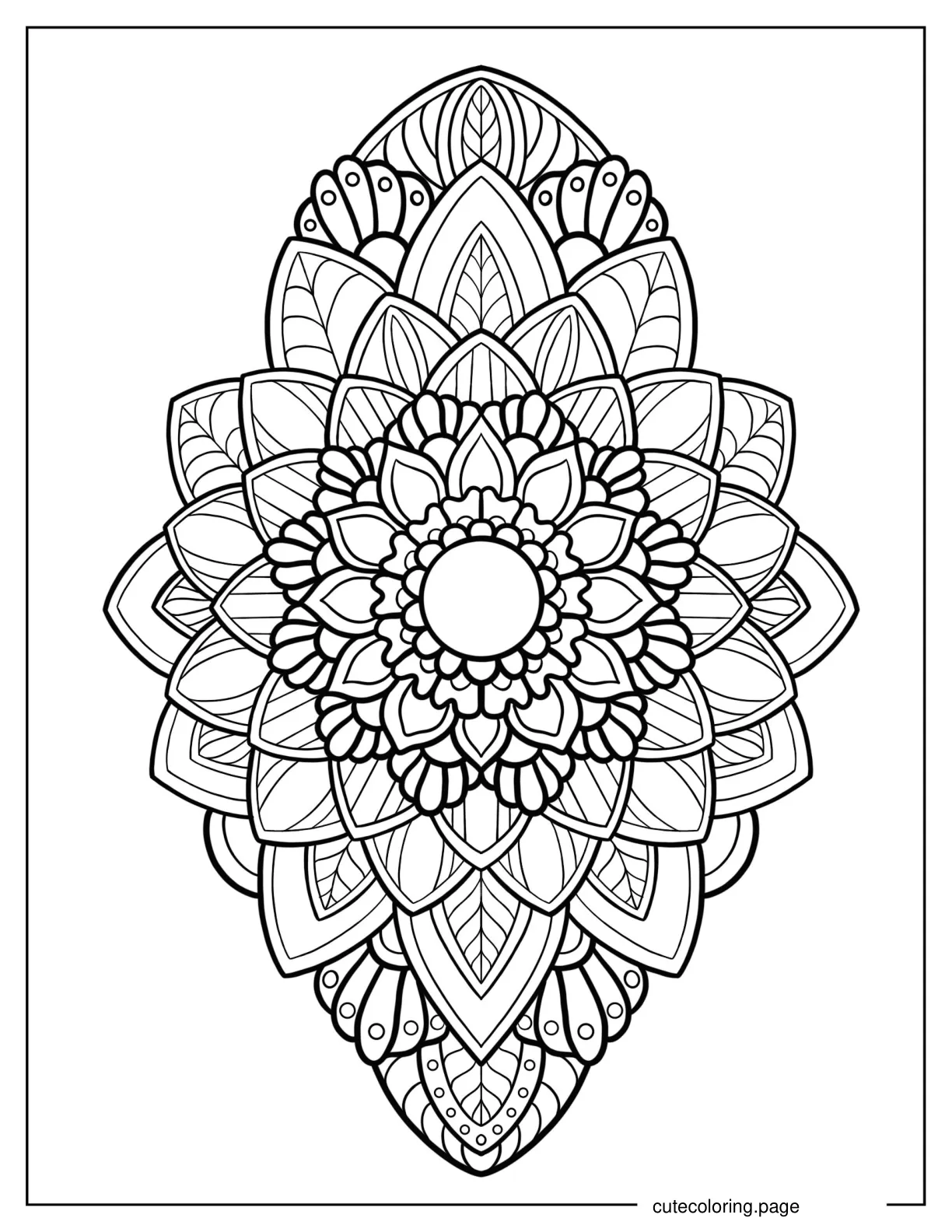 Intricate Daisy Flower Mandala Coloring Page coloring page