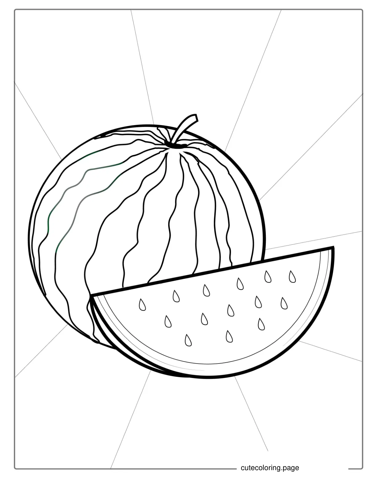 Big Juicy Watermelon Coloring Sheet coloring page