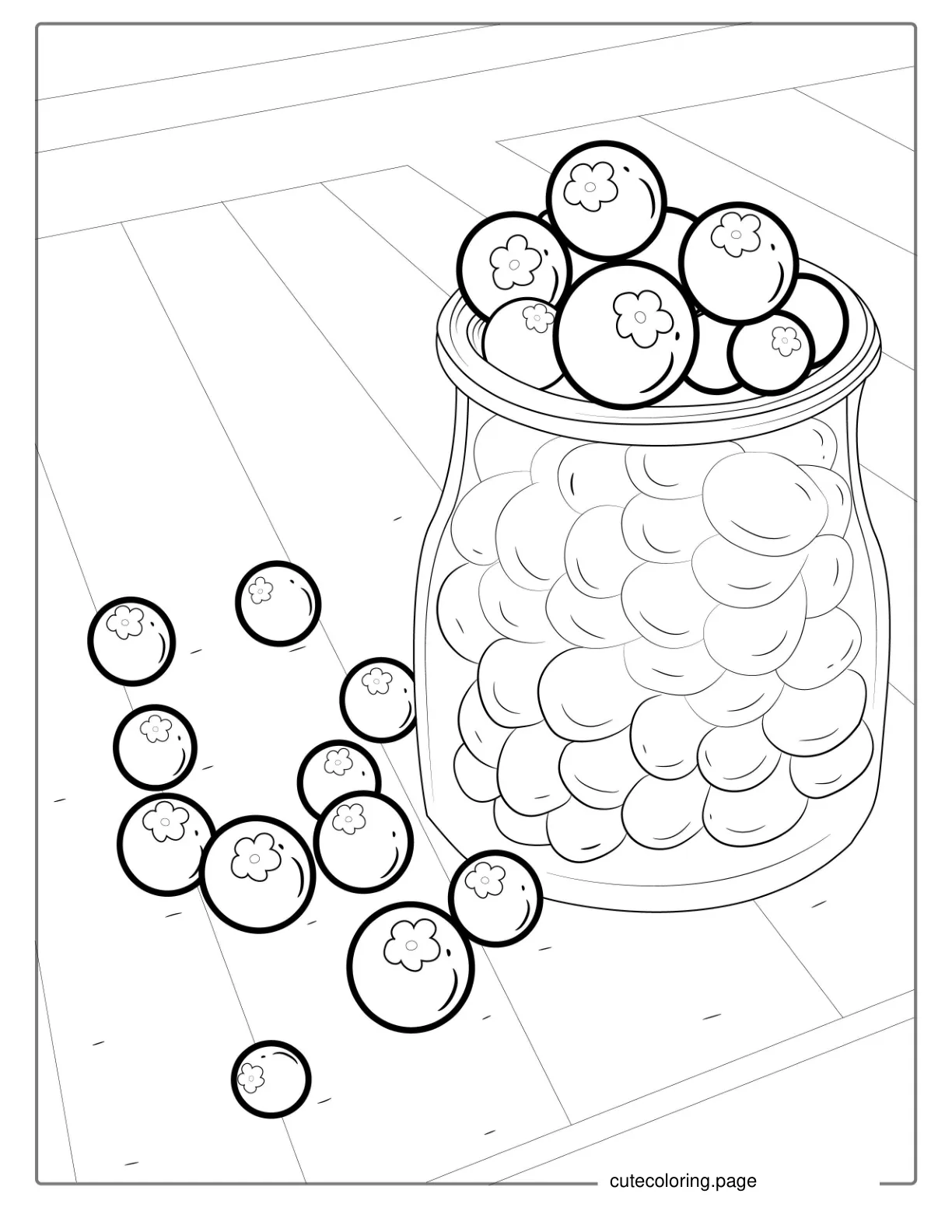 Blueberries In A Jar Coloring Page coloring page