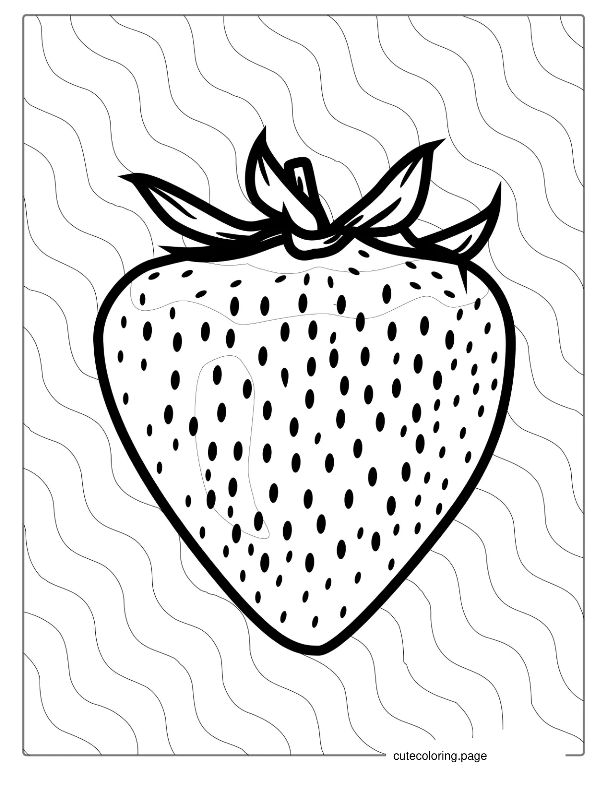 Easy Outline Of Strawberry Coloring coloring page