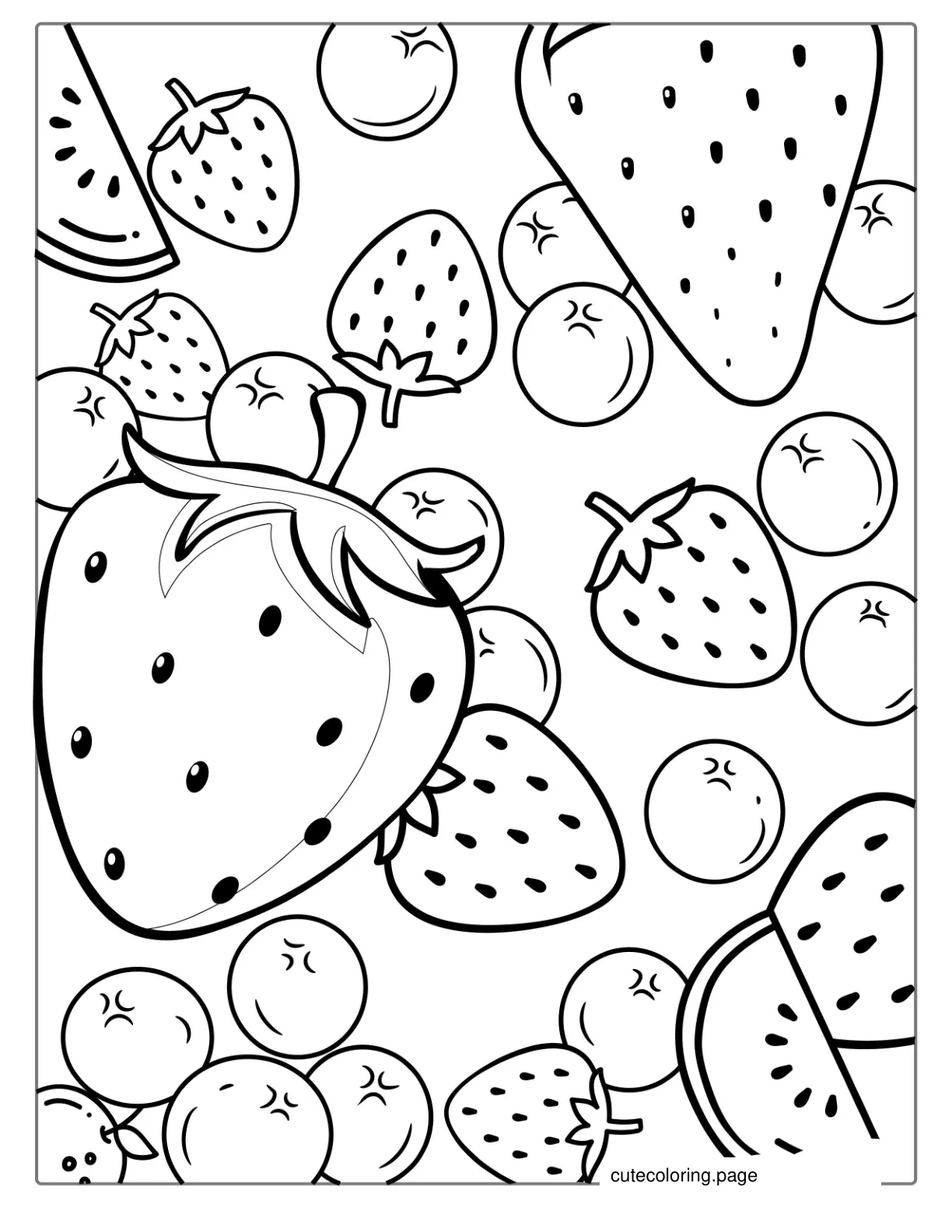 Mixed Berries Coloring Page coloring page