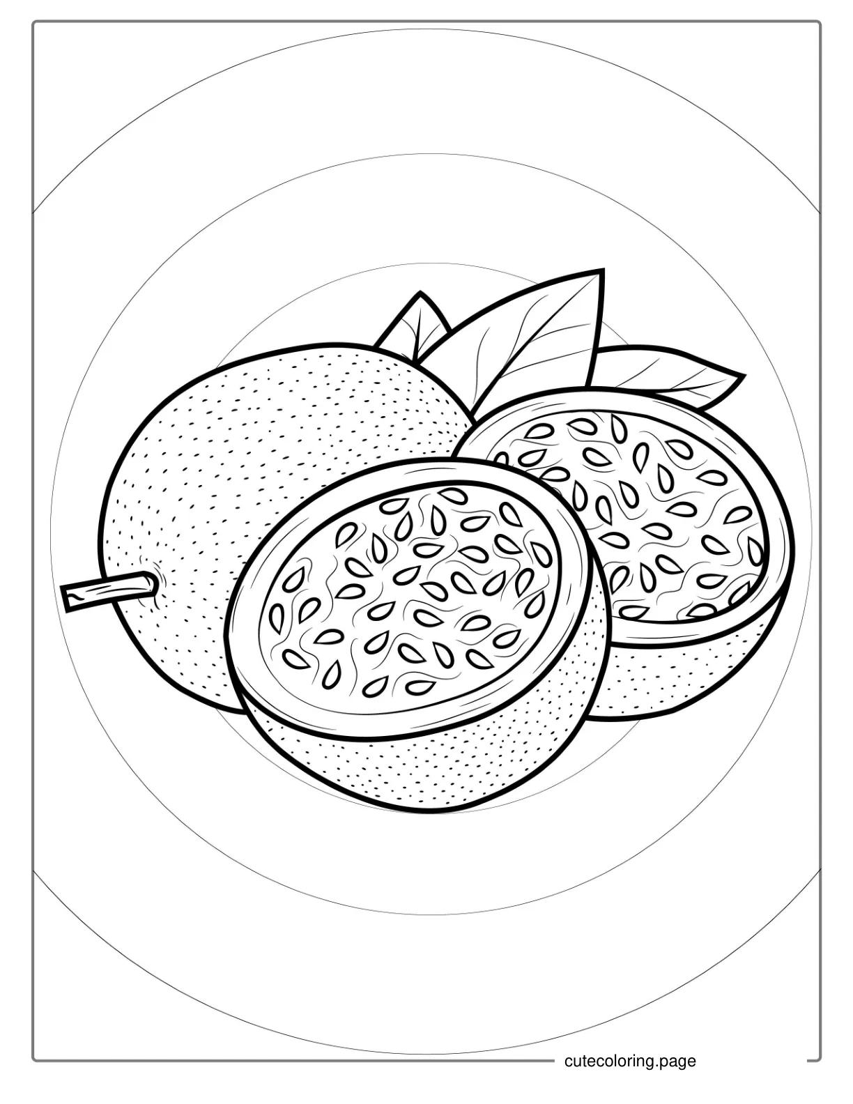 Passion Fruit Coloring Page coloring page