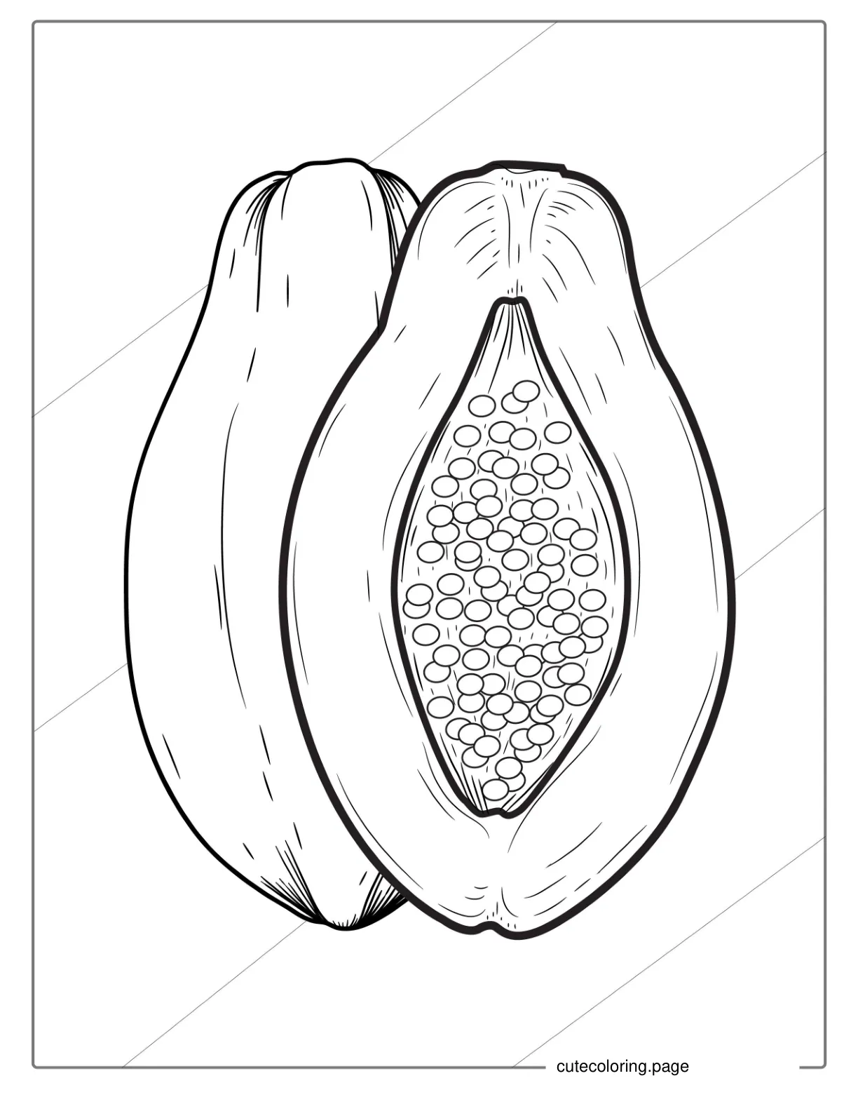 Pawpaw Fruit With Seeds To Color coloring page