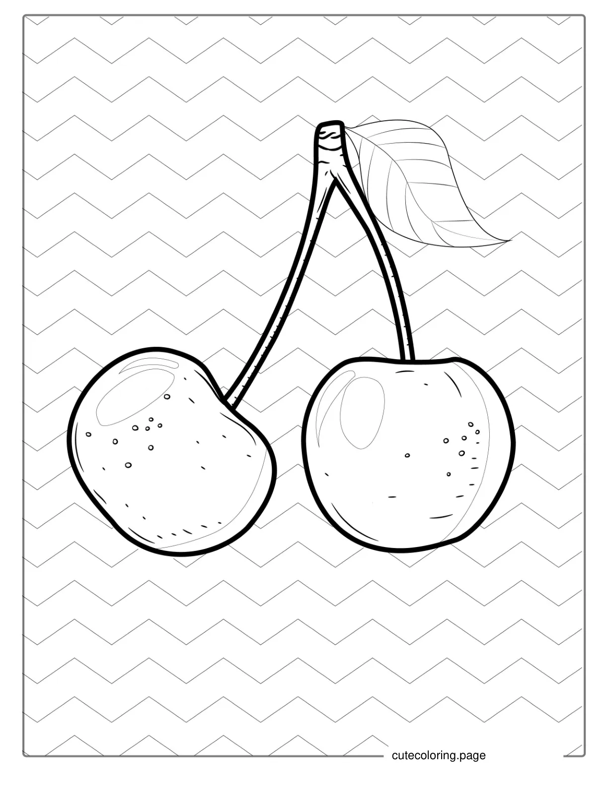 Red Cherries Coloring In Sheet coloring page