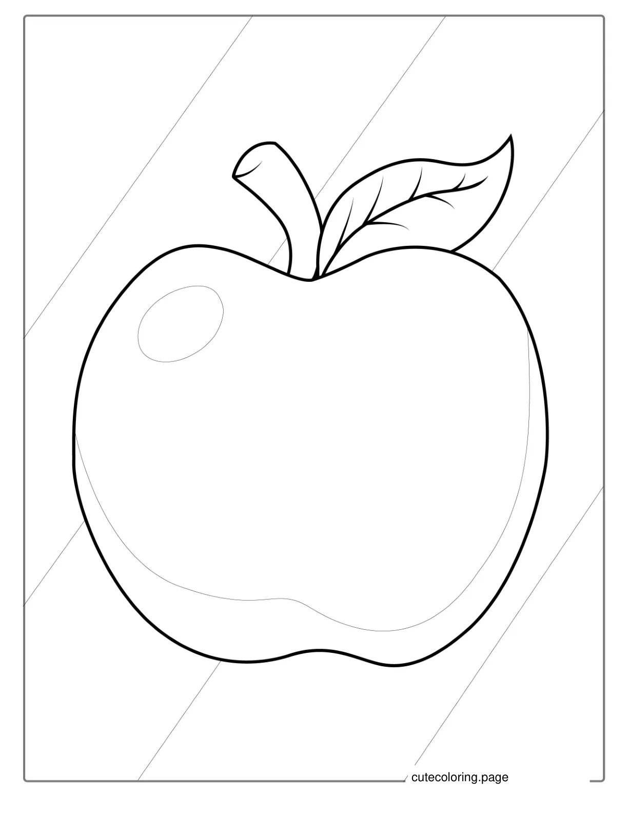 Simple Apple Coloring Page For Preschoolers coloring page