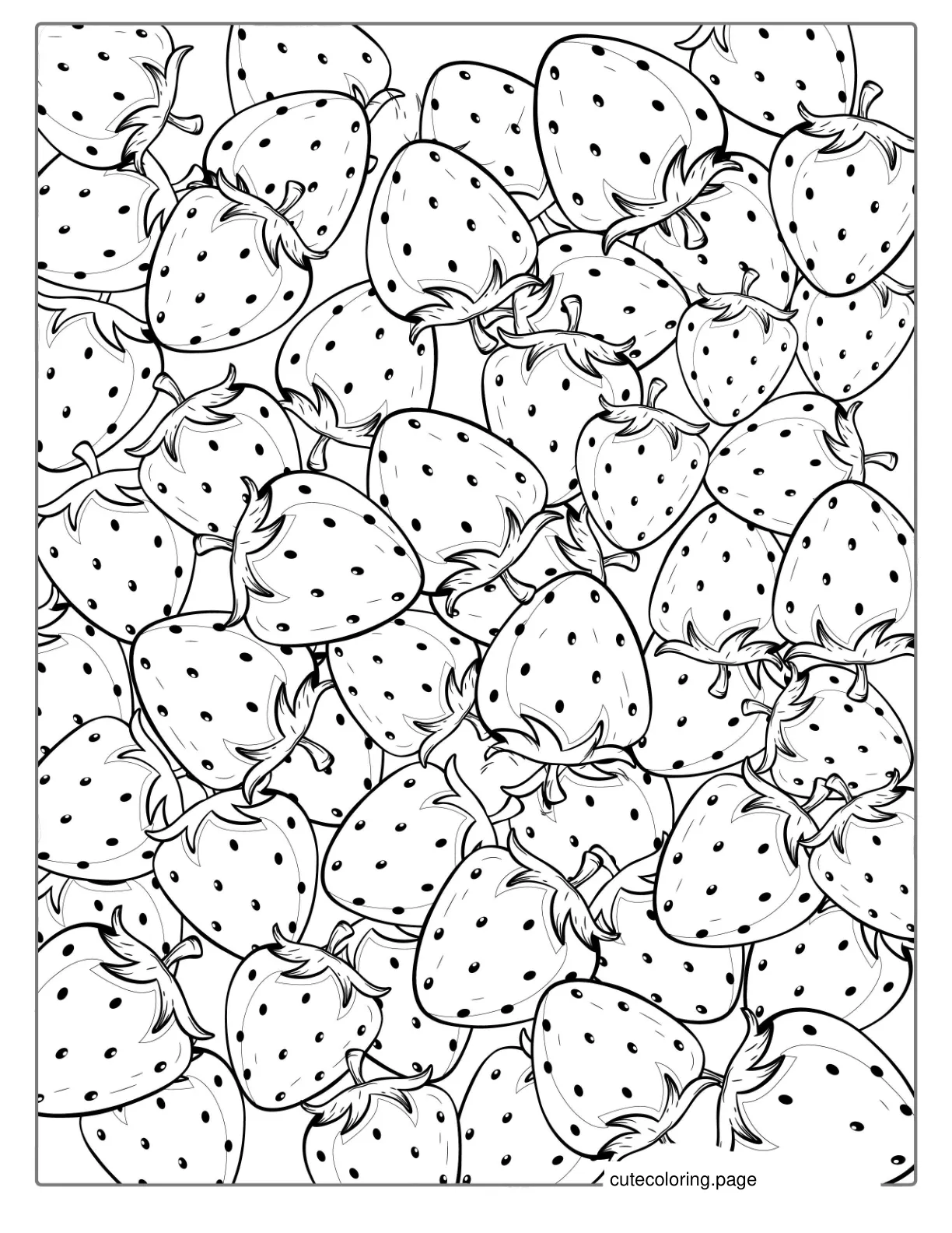 Strawberries Coloring Sheet coloring page