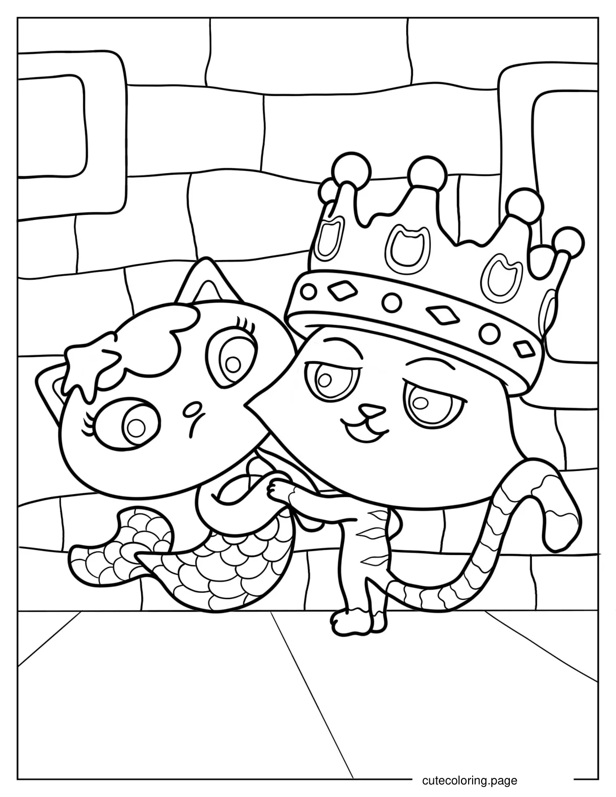 Catrat And Mercat Holding Hands Coloring Sheet coloring page