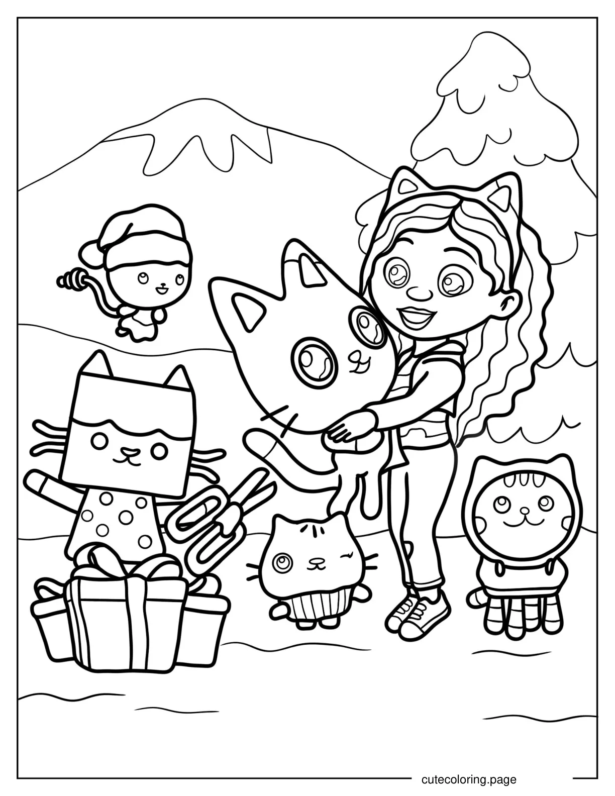 Christmas Themed Gabby_s Dollhouse Coloring Page coloring page