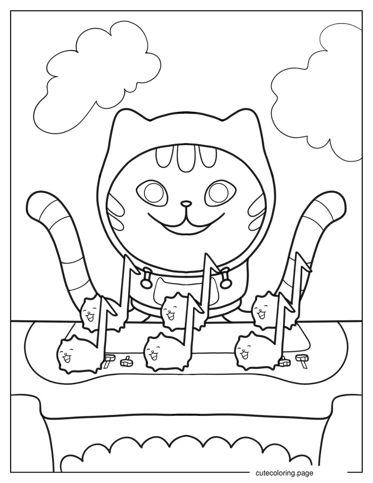 DJ Catnip Playing Music coloring page