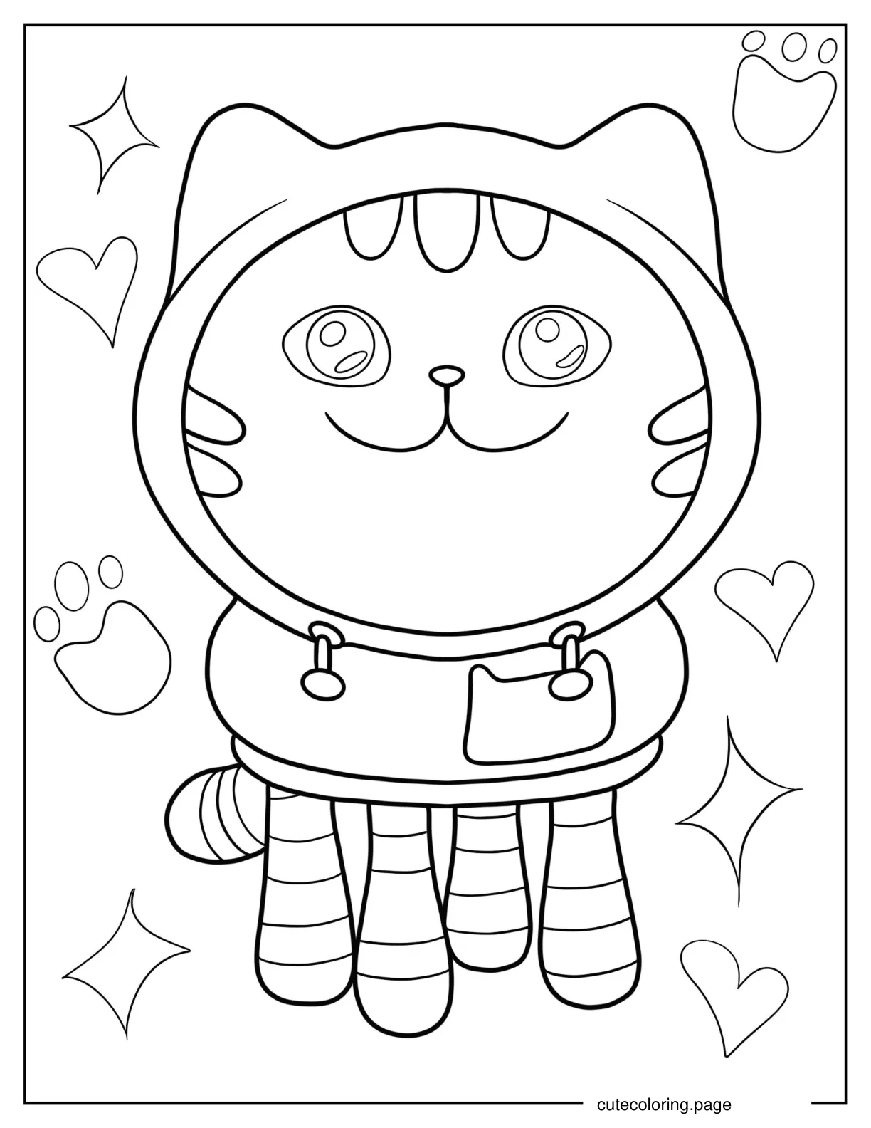 Kawaii DJ Catnip Coloring In For Kids coloring page