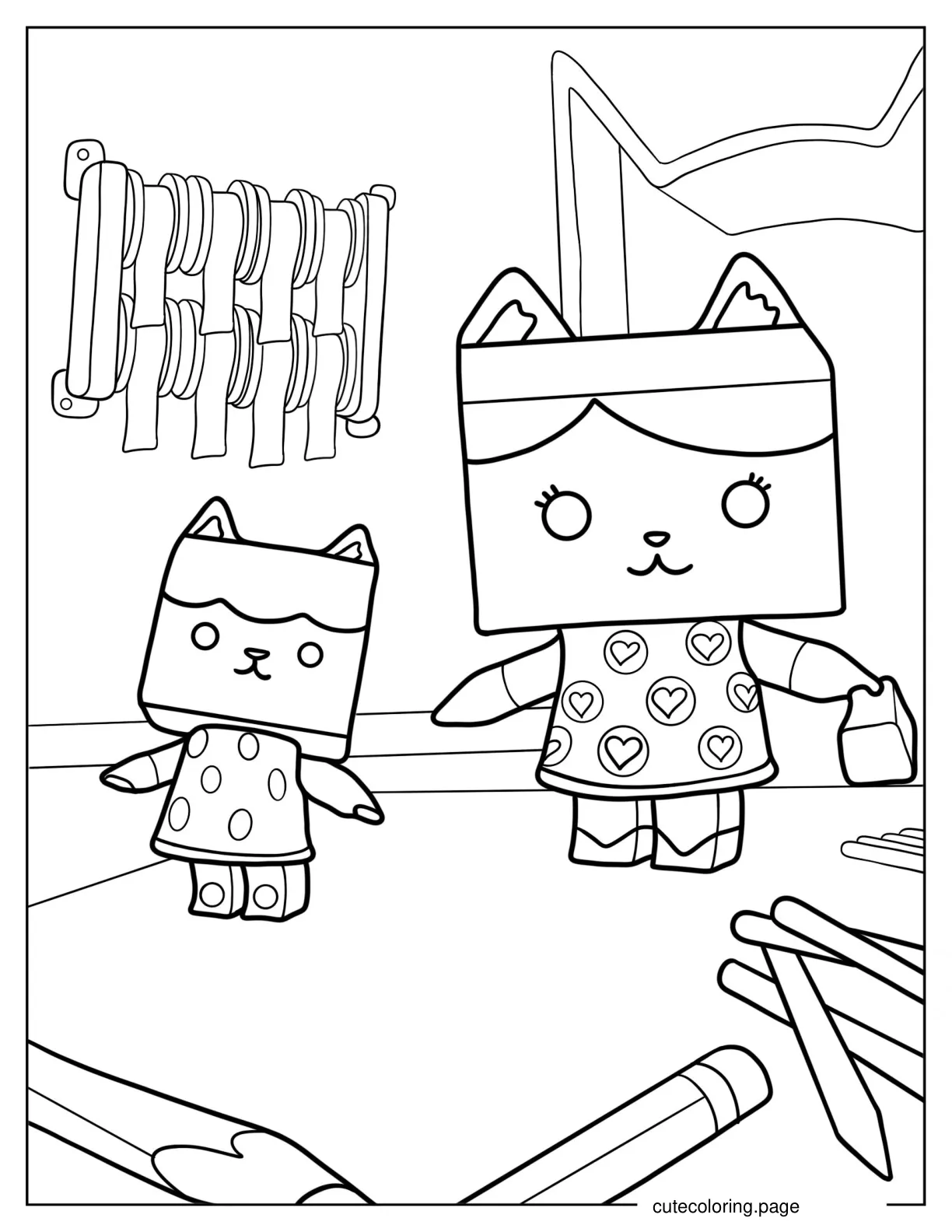 Mama Box With Baby Box coloring page