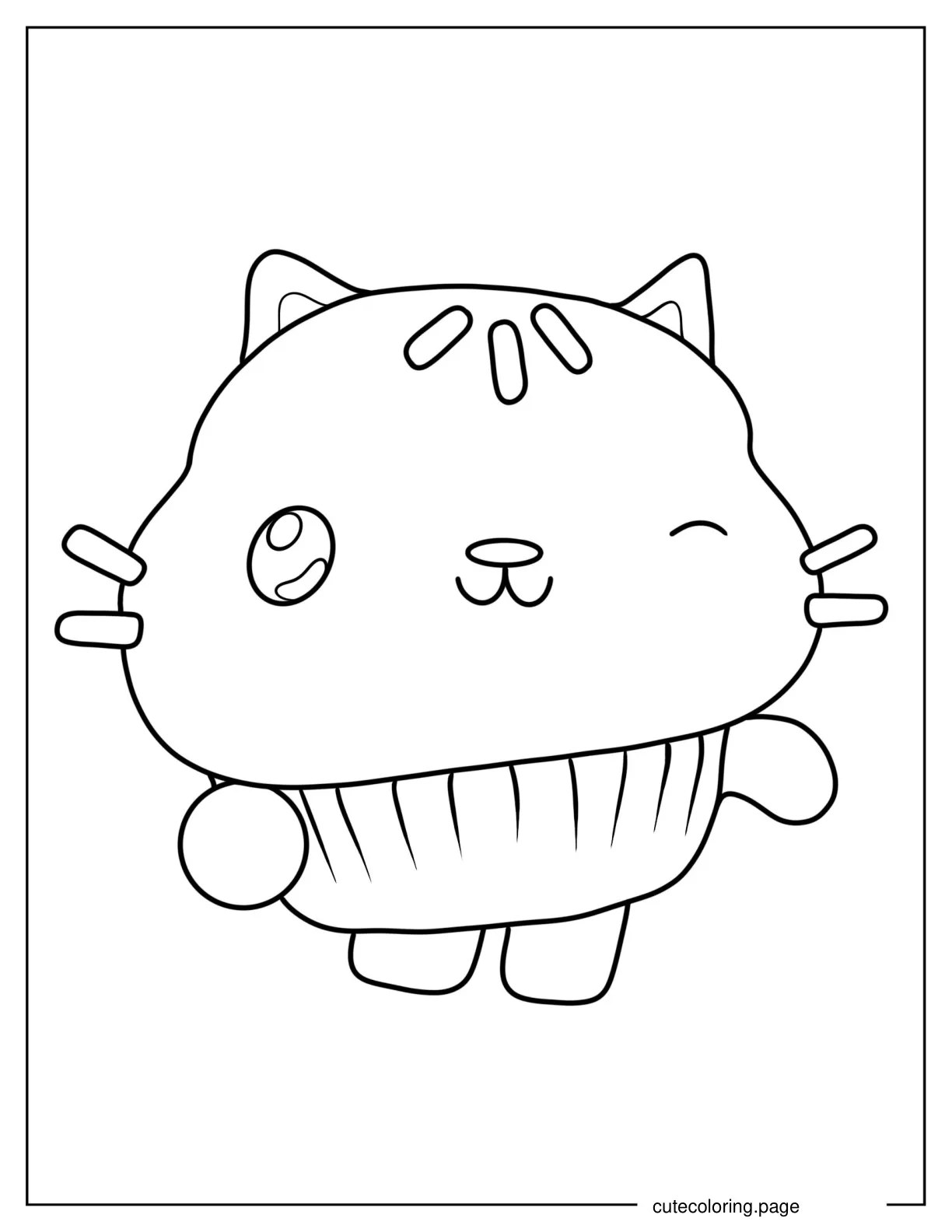 Outline Of Cakey Cat Coloring Sheet coloring page