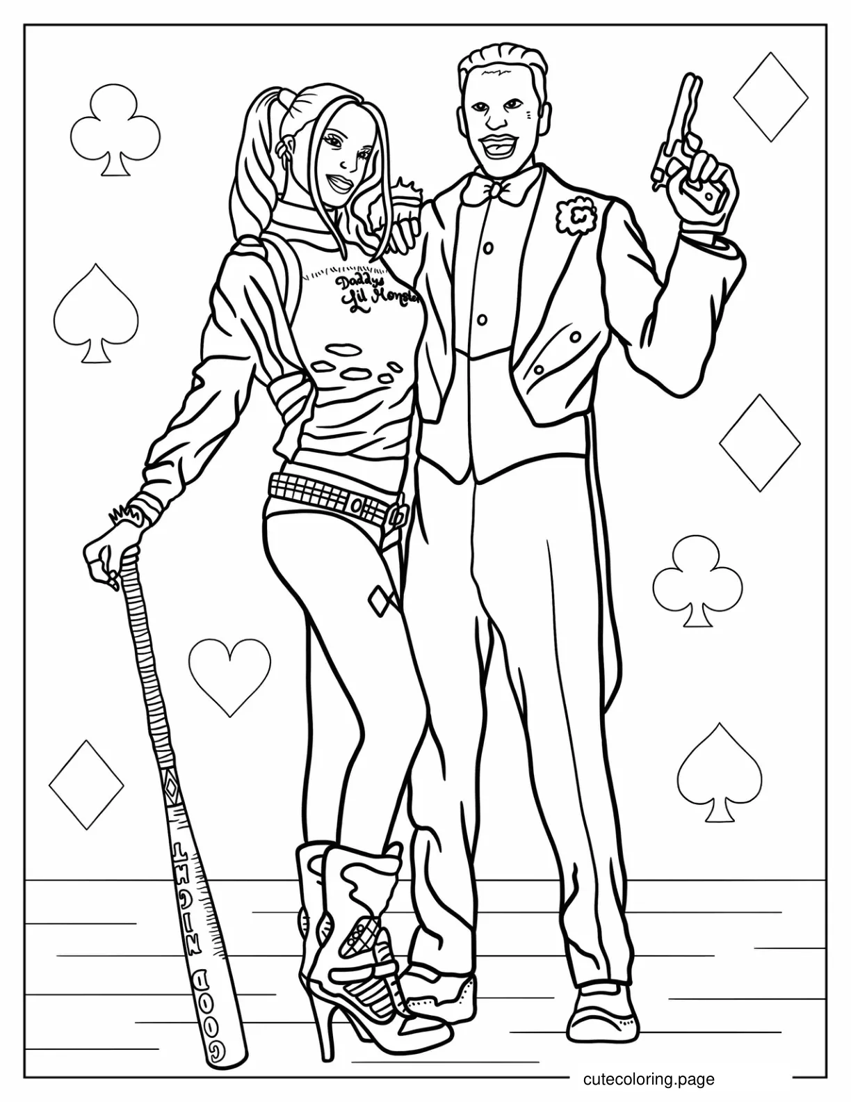 Harley Quinn And Joker coloring page