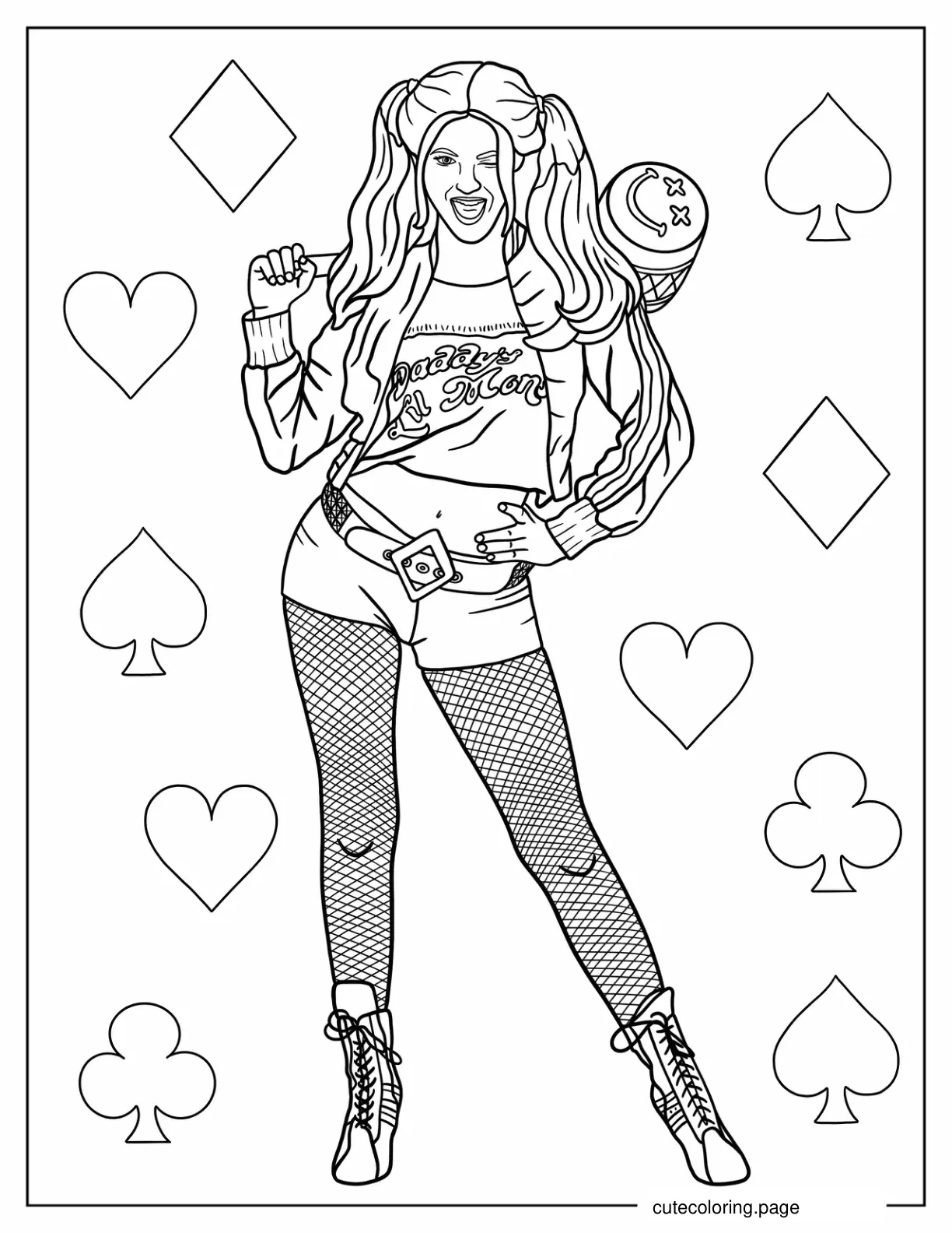 Harley Quinn In Suicide Squad coloring page