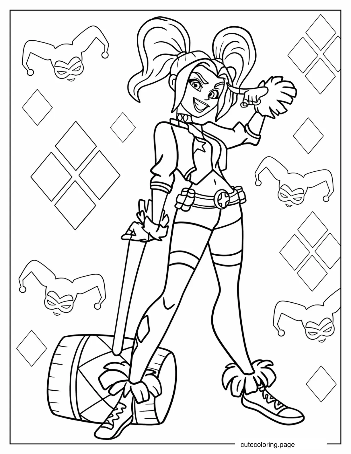 Kawaii Harley Quinn Coloring Page coloring page