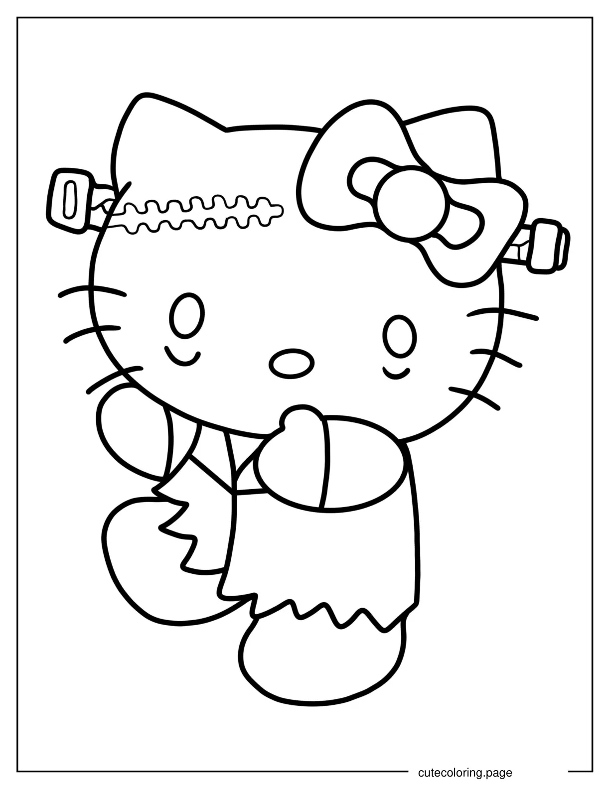 Frankenstein Hello Kitty Coloring In coloring page