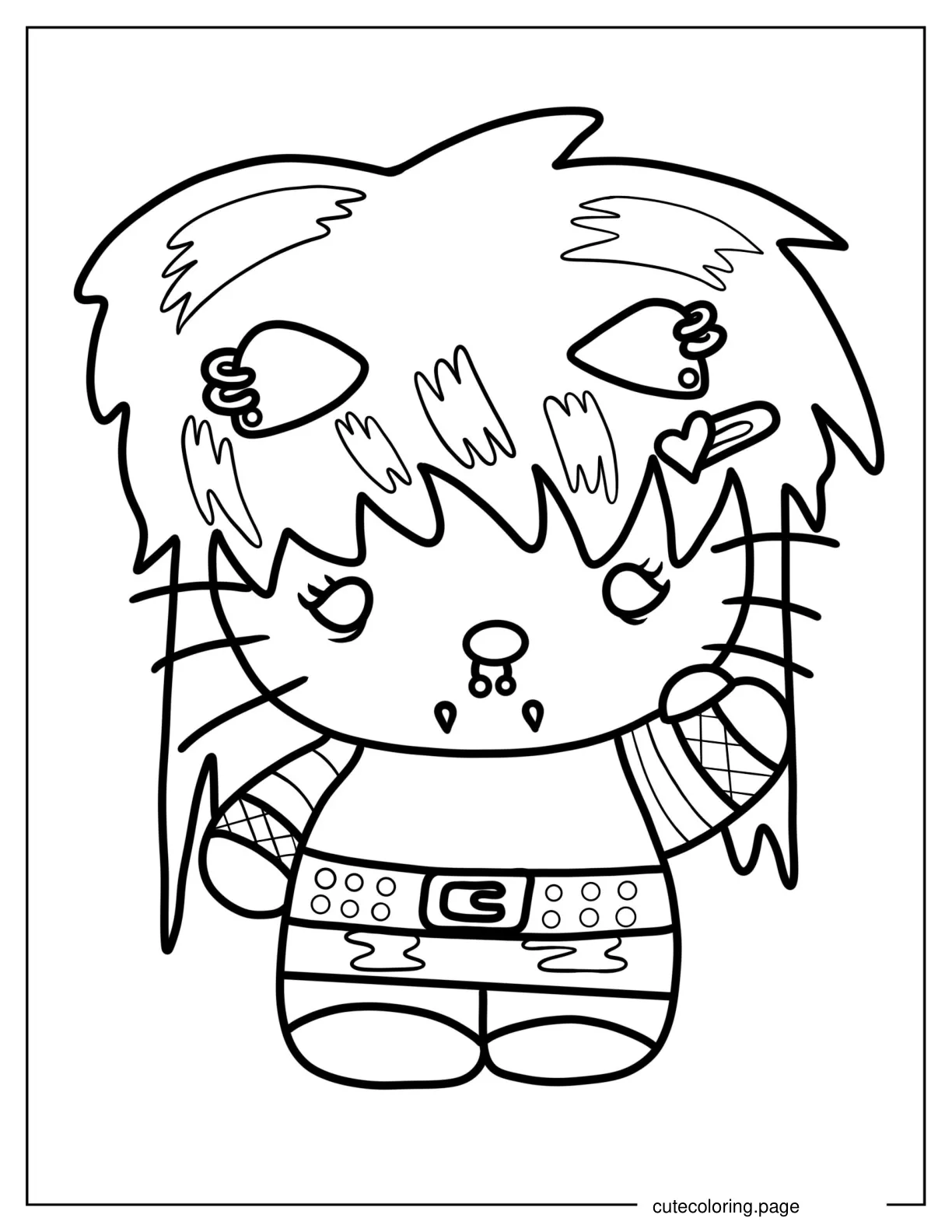 Goth Hello Kitty Coloring Page coloring page