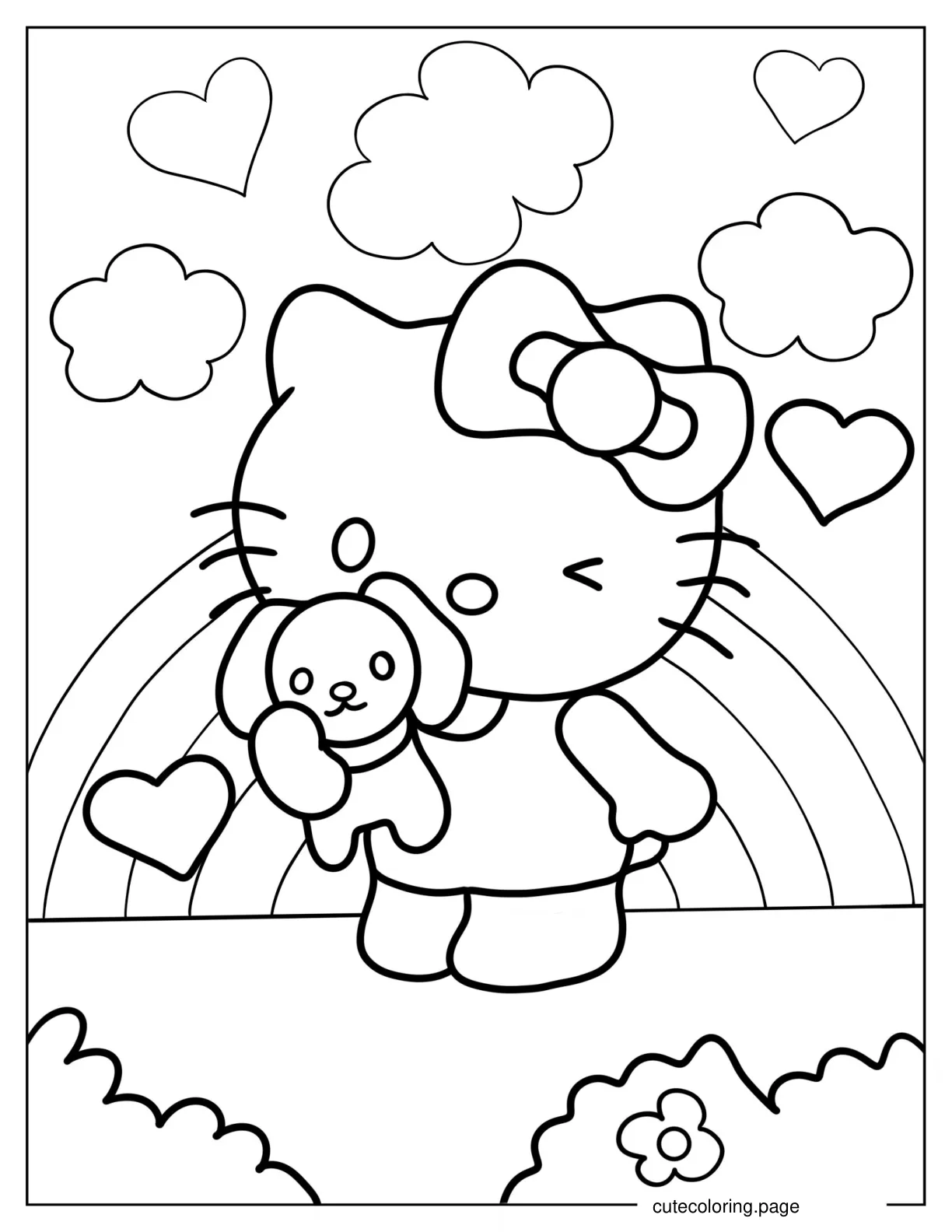 Hello Kitty Winking Coloring Sheet coloring page