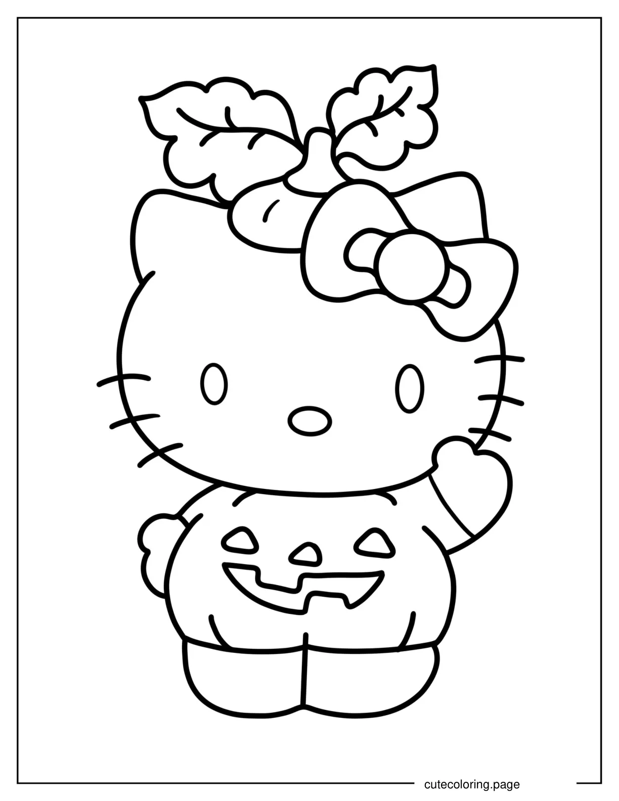 Jack O Lantern Hello Kitty To Color coloring page