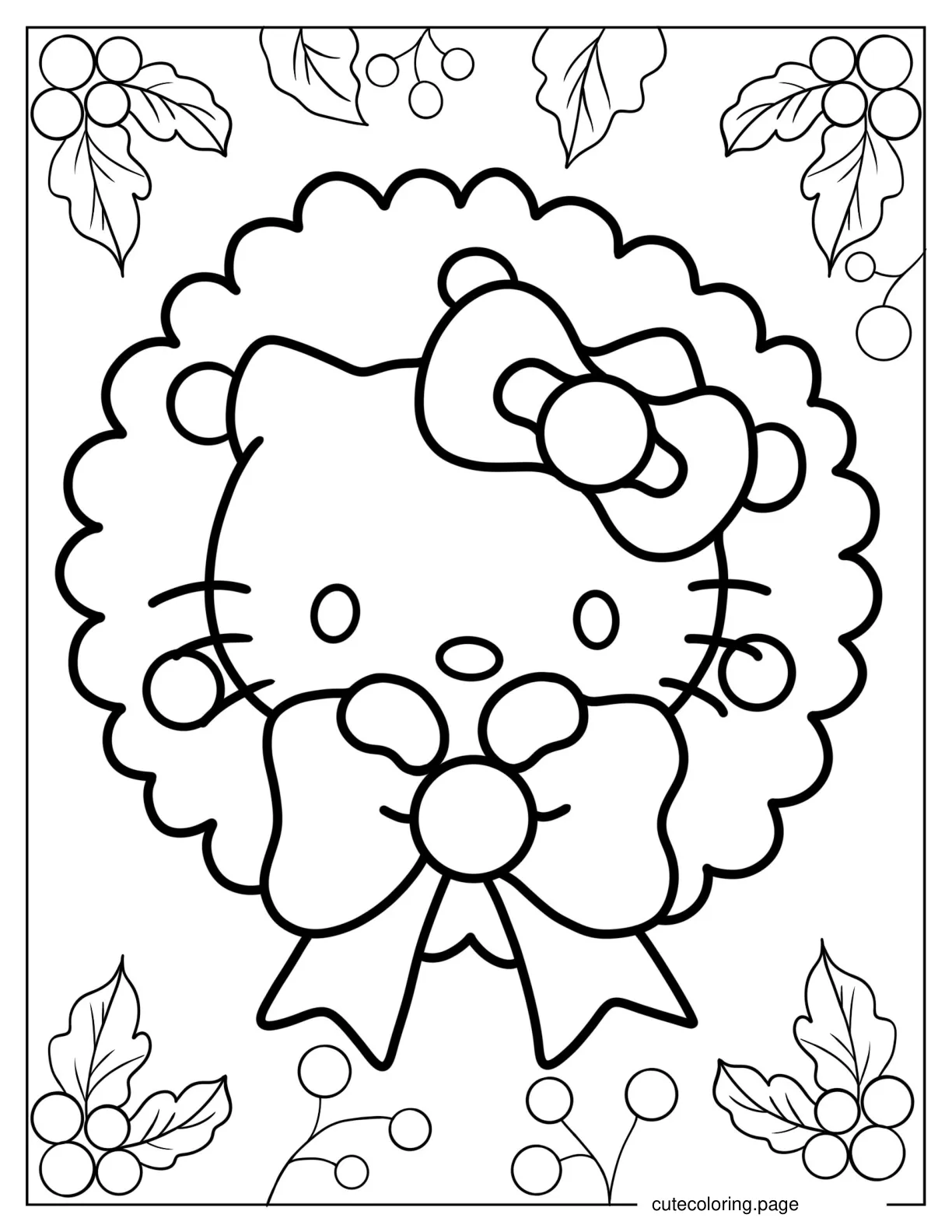 Kawaii Outline Of Hello Kitty_s Face coloring page