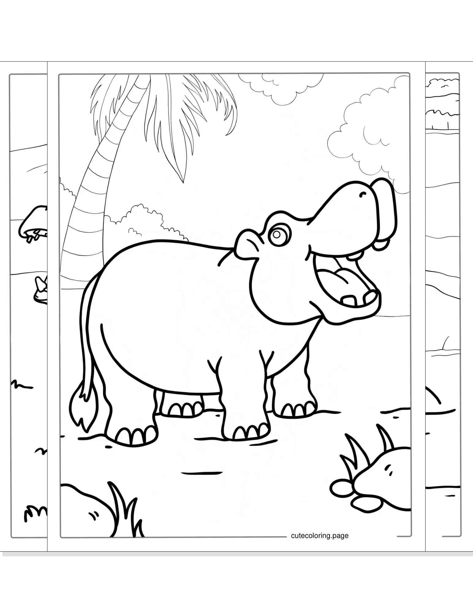 hippo coloring pages coloring page