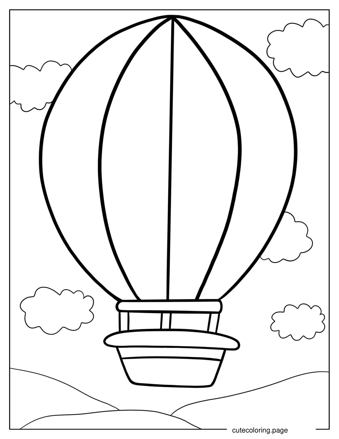 Coloring Sheet Of a Hot Air Balloon For Preschoolers coloring page