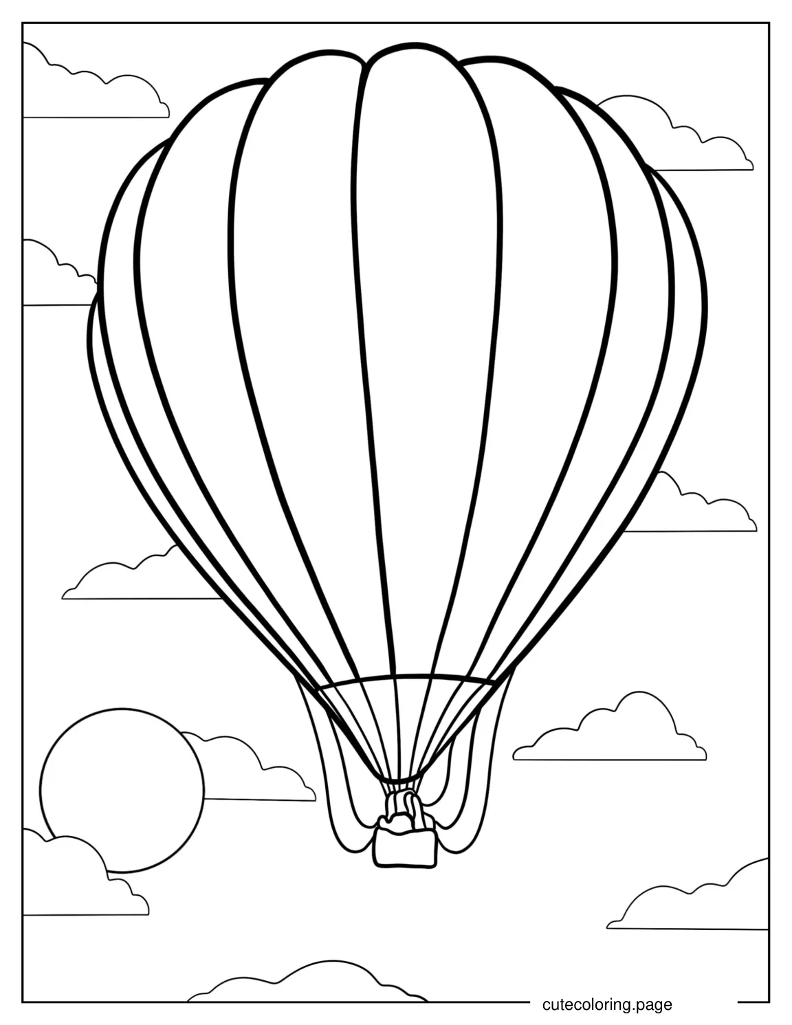 Easy Outline Of a Hot Air Balloon With Burner coloring page