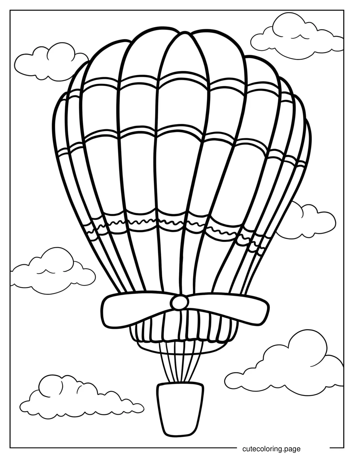 Hot Air Balloon With Propeller To Color coloring page