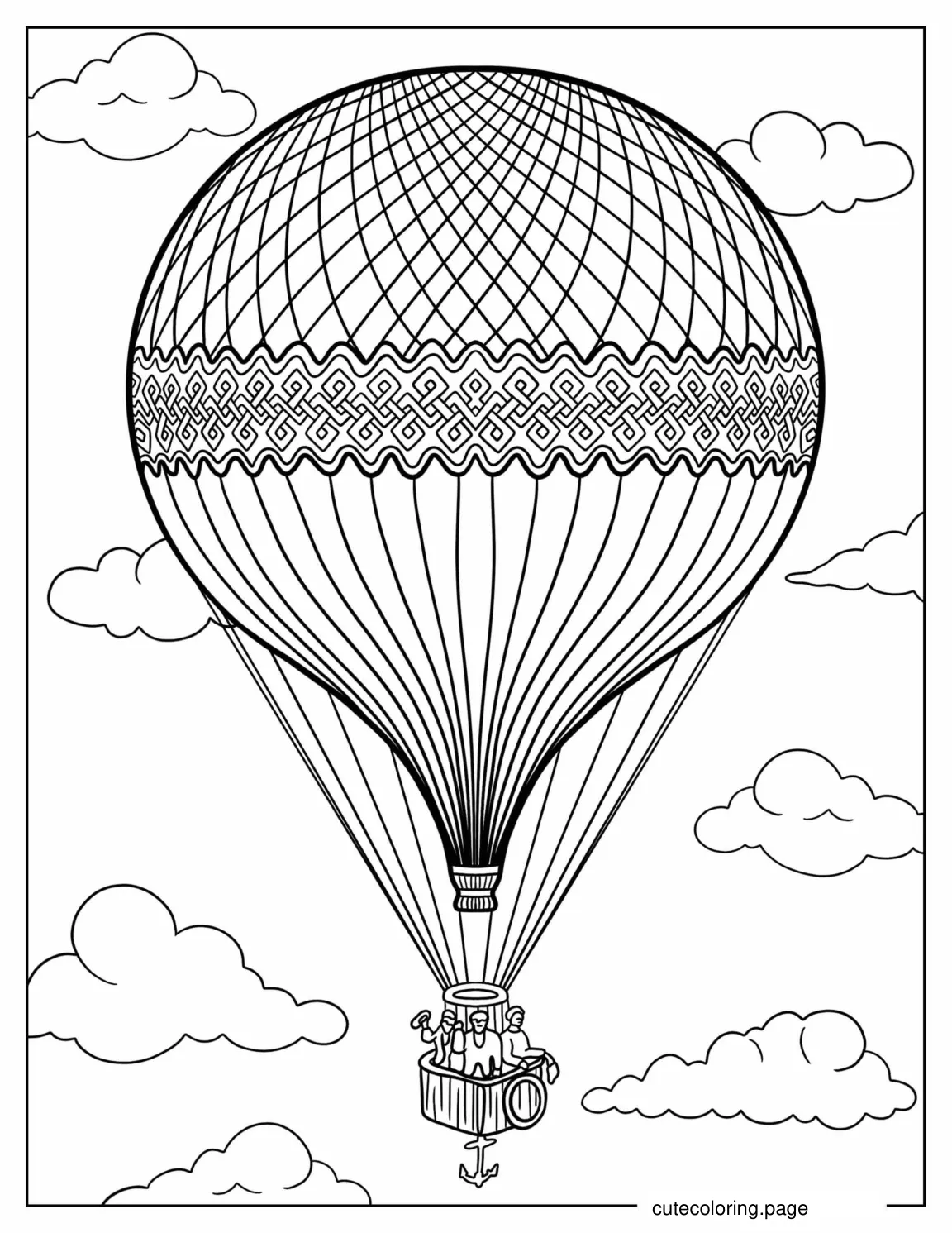 Olden Day Hot Air Balloon coloring page