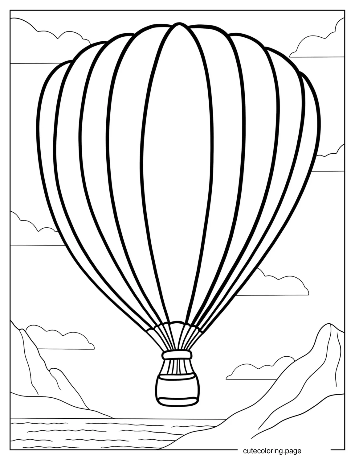 Plain Hot Air Balloon To Color coloring page