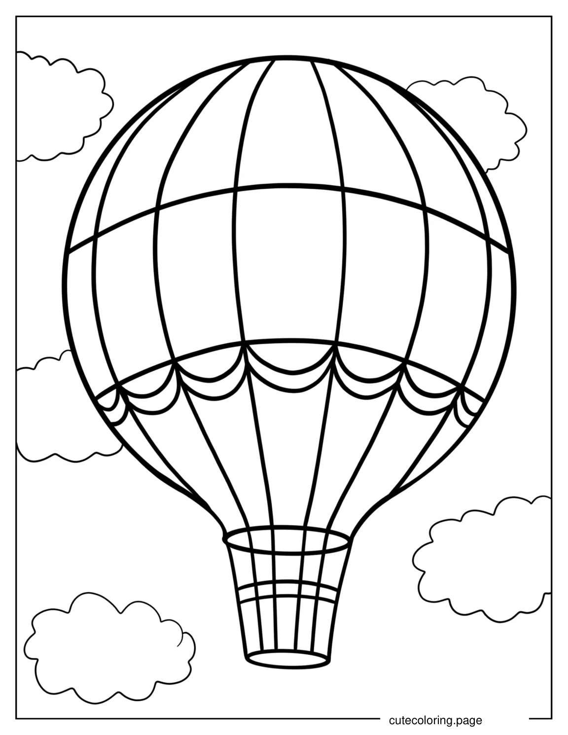 Retro Designed Hot Air Balloon coloring page