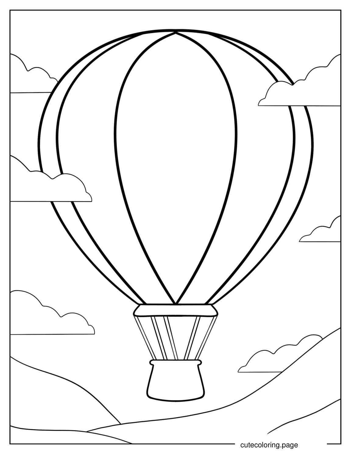 Simple Outline Of a Hot Air Balloon To Color coloring page