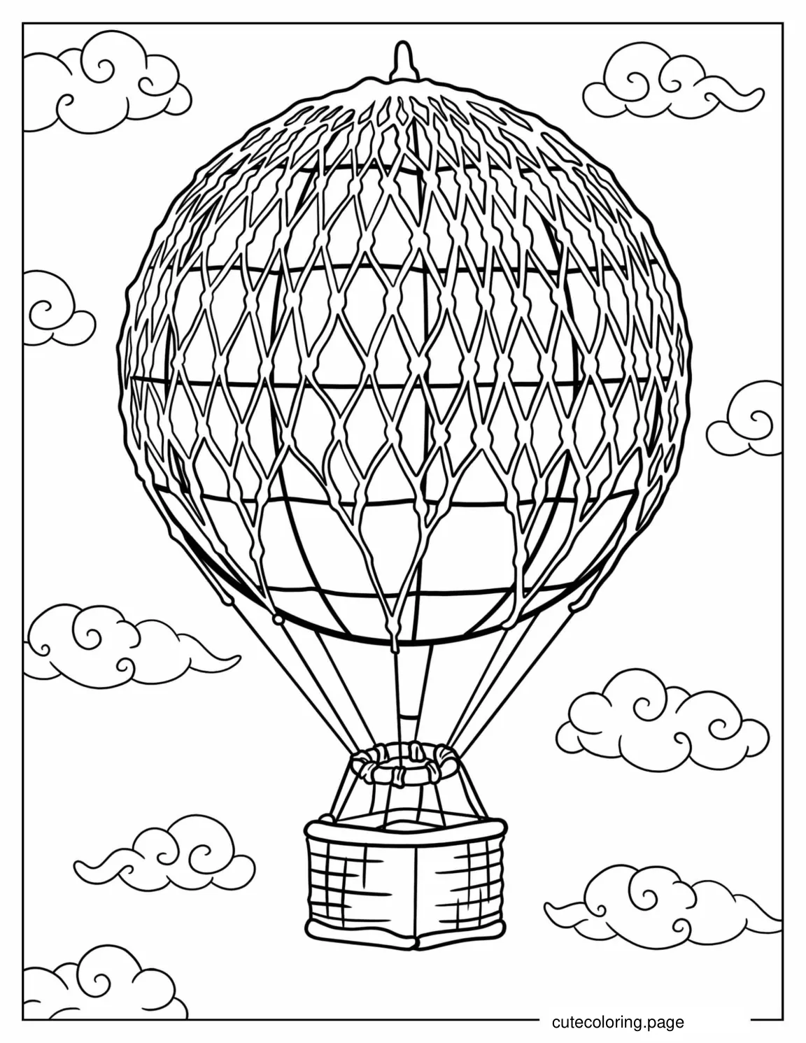 Steam Punk Hot Air Balloon To Color coloring page