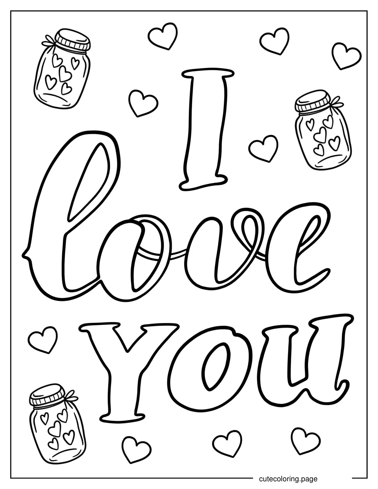 Cute I Love You Coloring Page For Kids coloring page