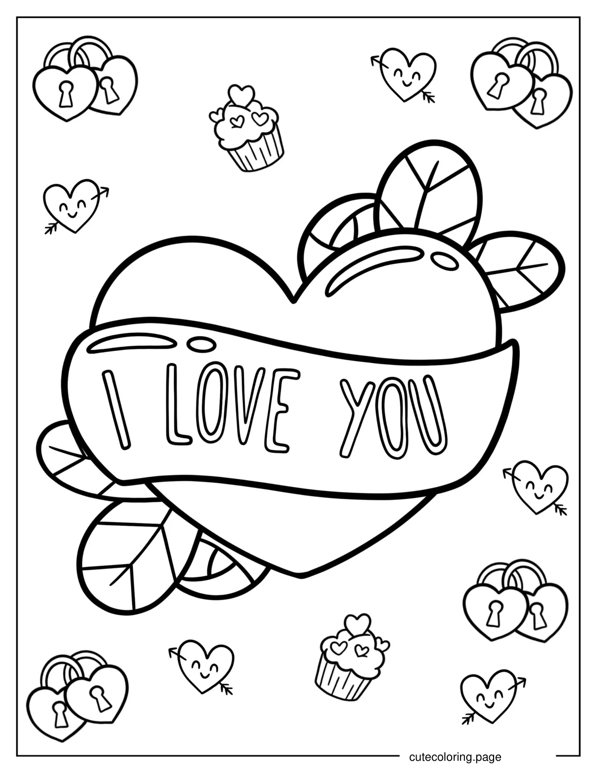 Cute I Love You Coloring Sheet coloring page