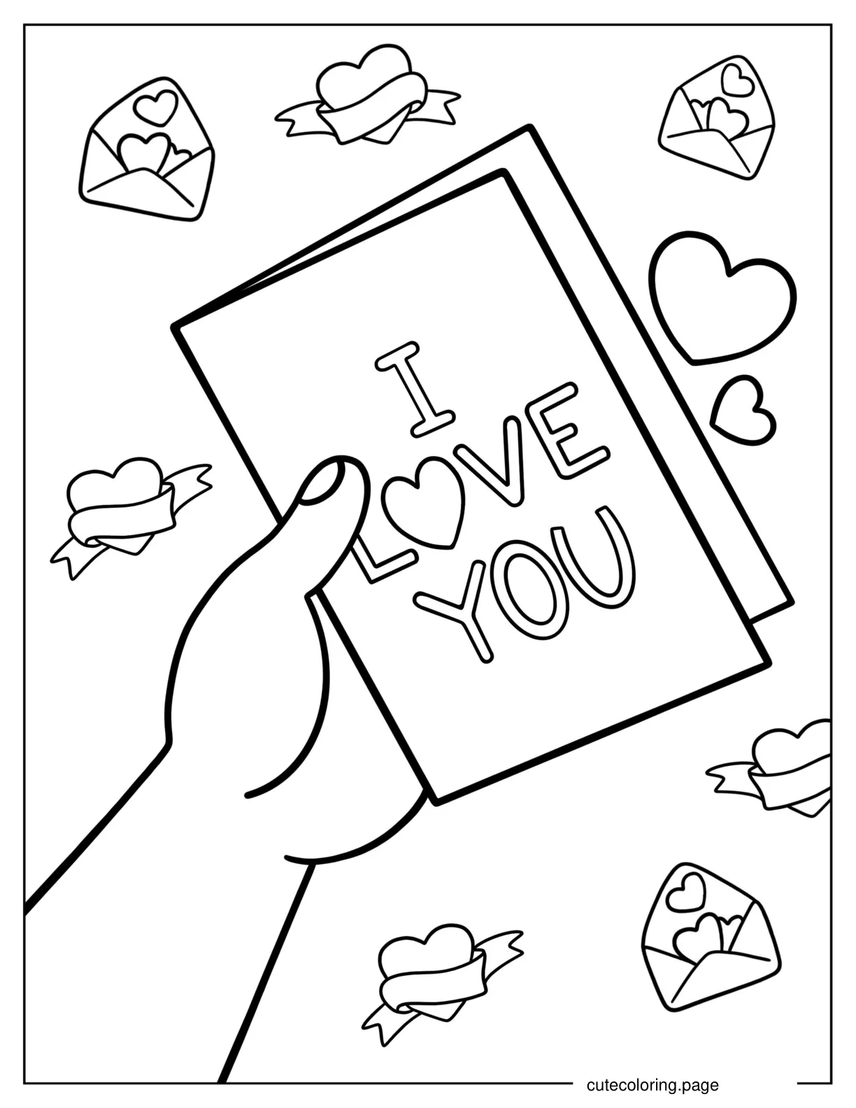 I Love You Card Coloring Page coloring page