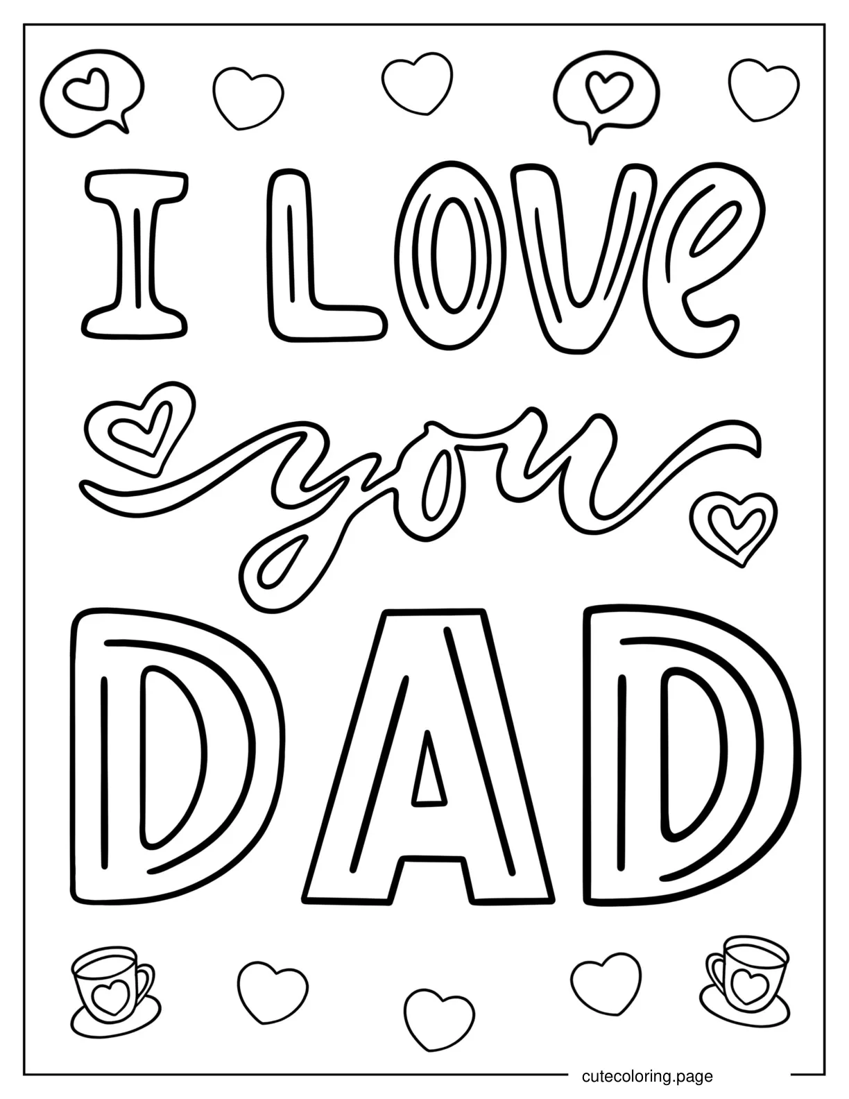 I Love You Dad Coloring Page coloring page