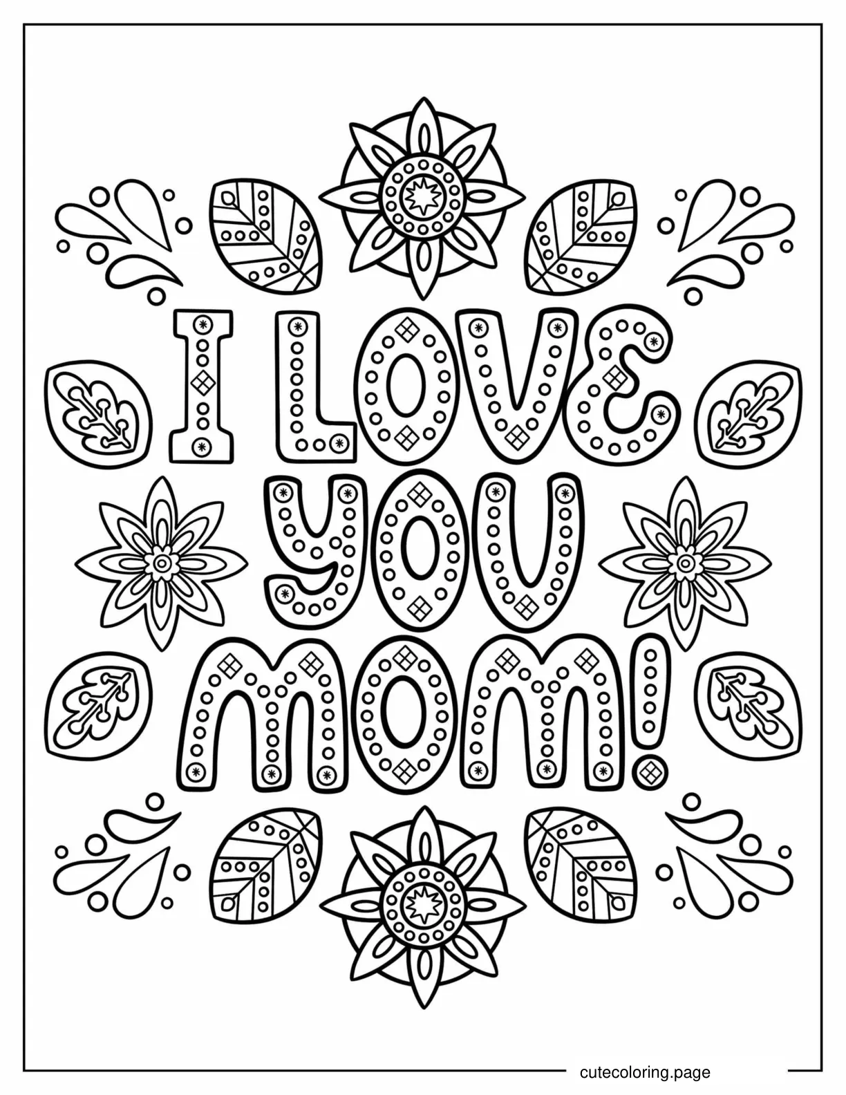 I Love You Mom Coloring Page coloring page