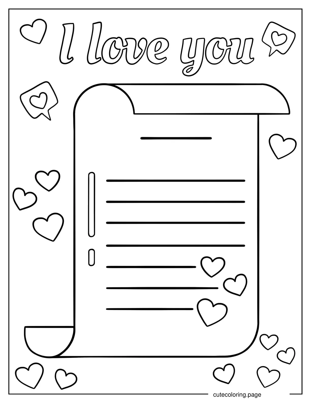 Love Letter Coloring Page coloring page