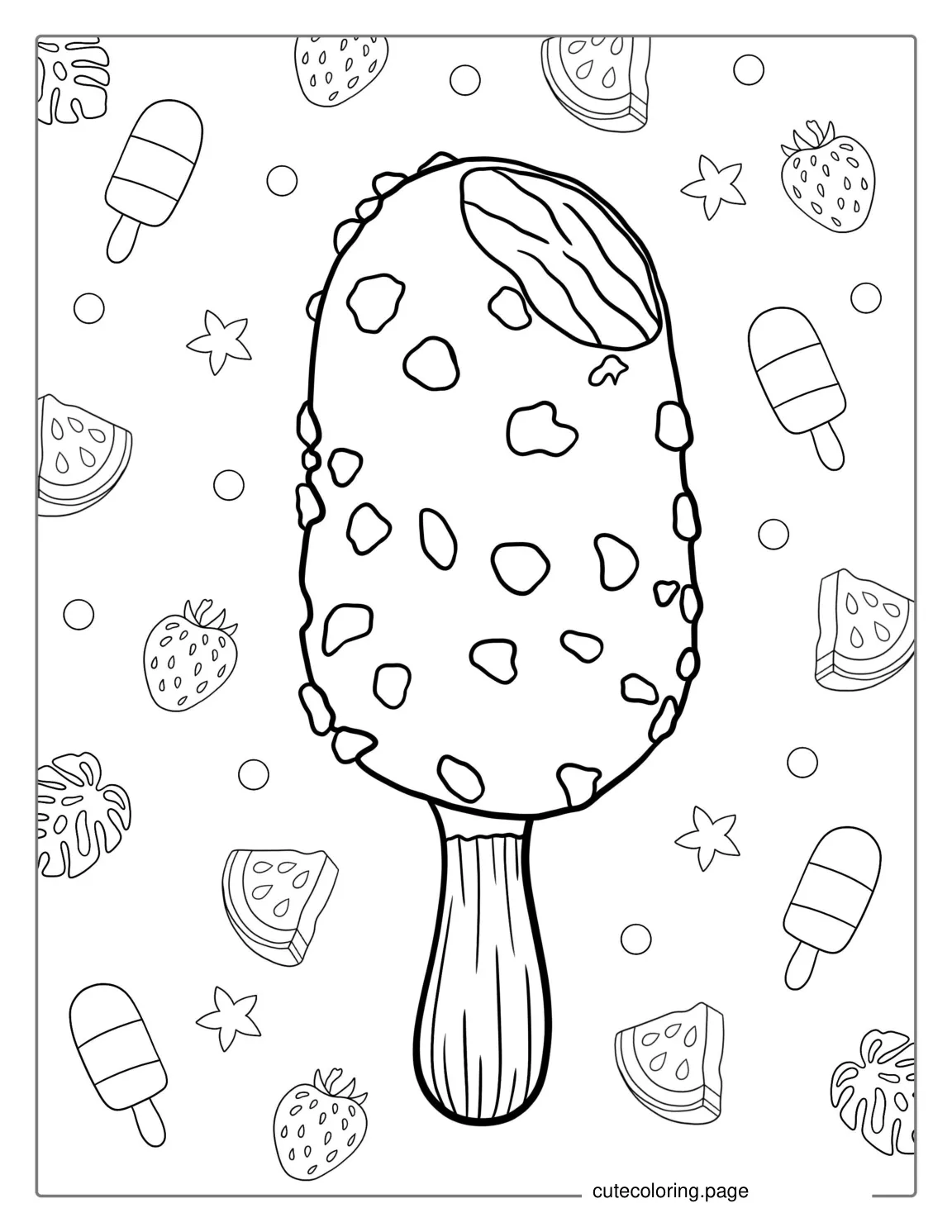 Cookies And Cream Ice Cream Bar Coloring Sheet coloring page