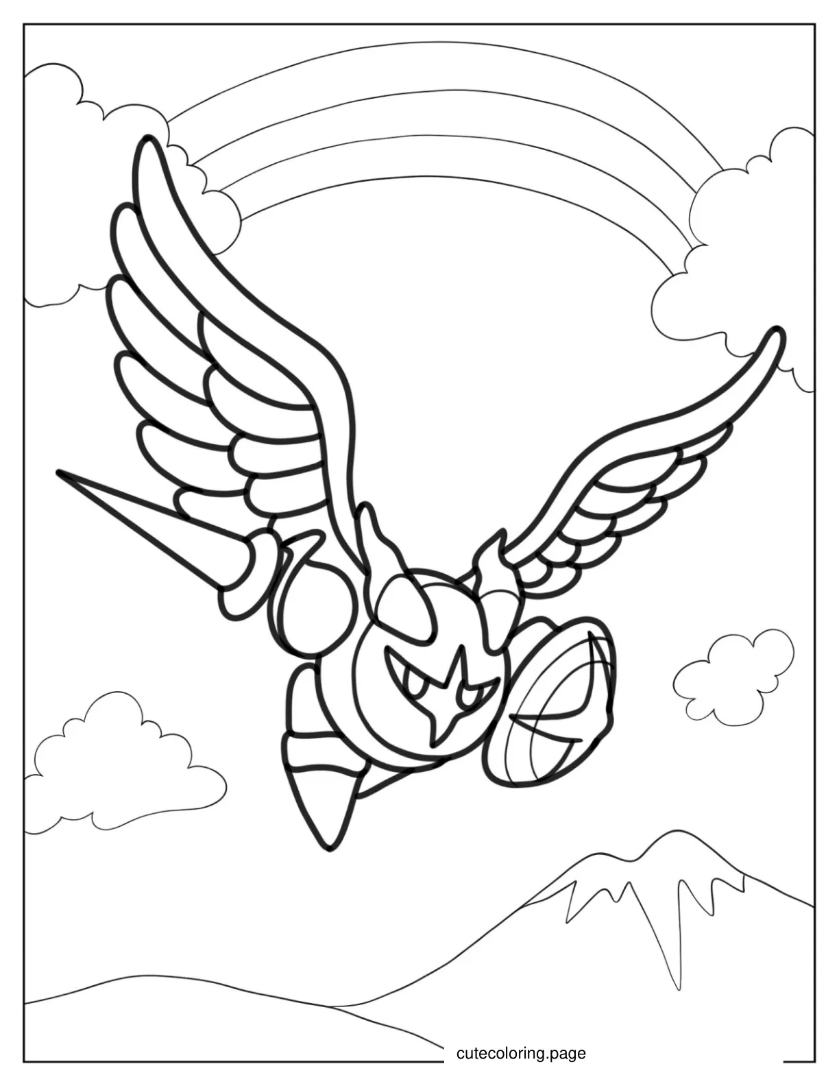 Coloring Page Of Kirby Galacta Knight coloring page