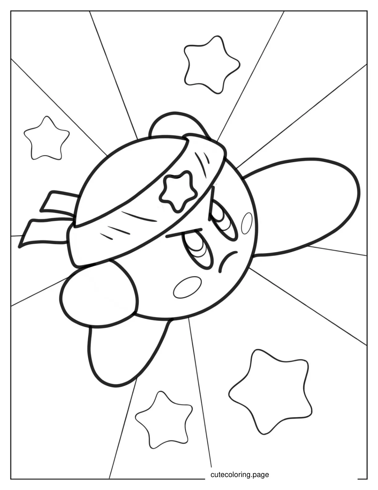 Coloring Page Of Ninja Kirby For Kids coloring page