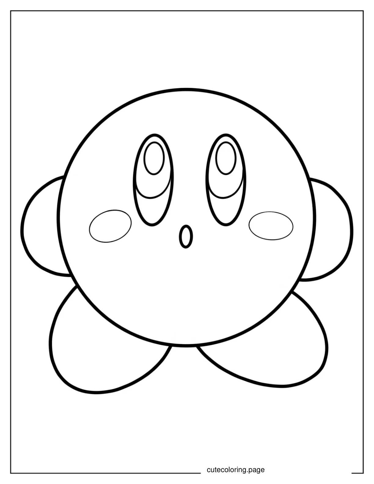 Easy Outline Of Kirby To Color For Kids coloring page